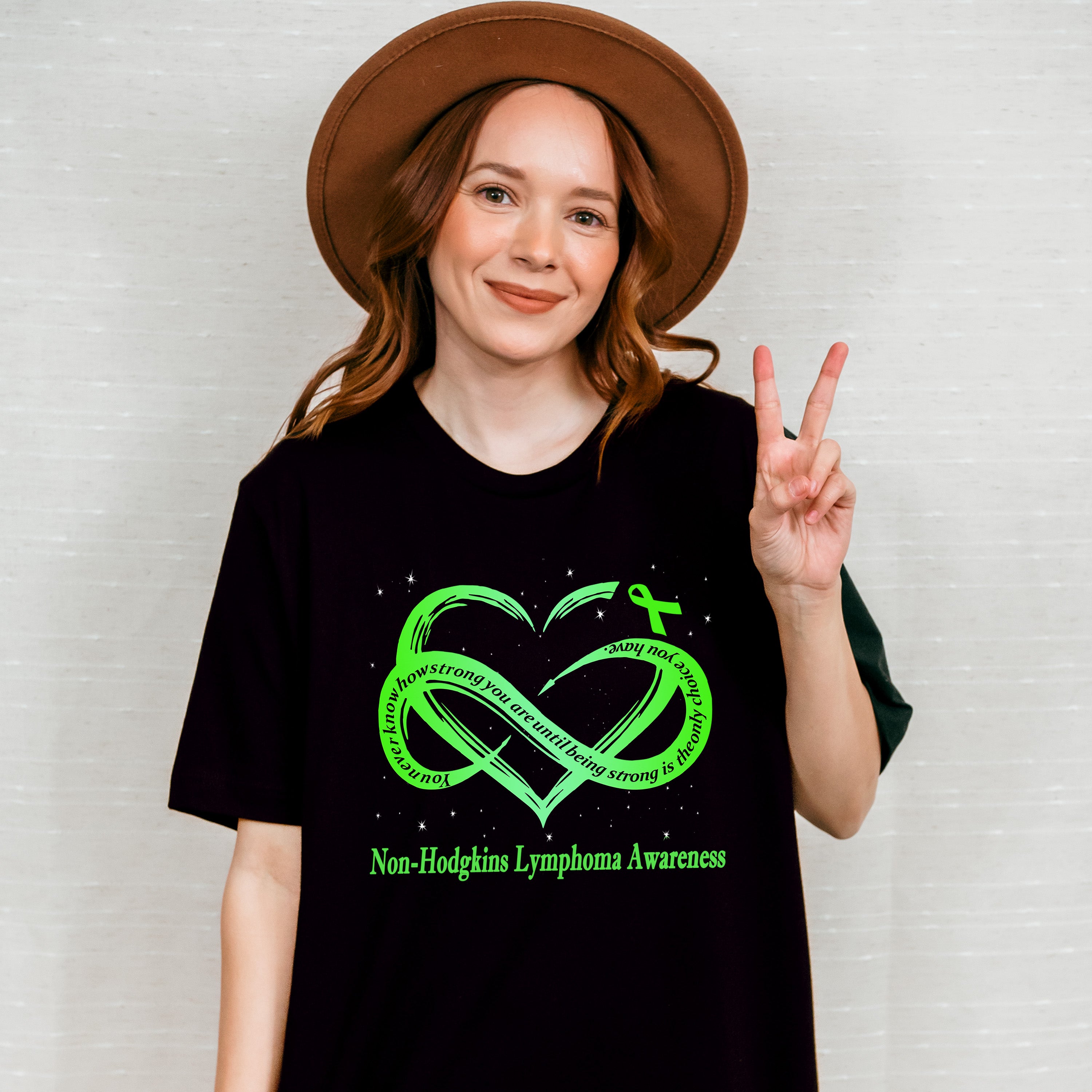 Lymphoma Strong Heart Design - Lymphoma Unisex Crewneck T-Shirt Sweatshirt Hoodie