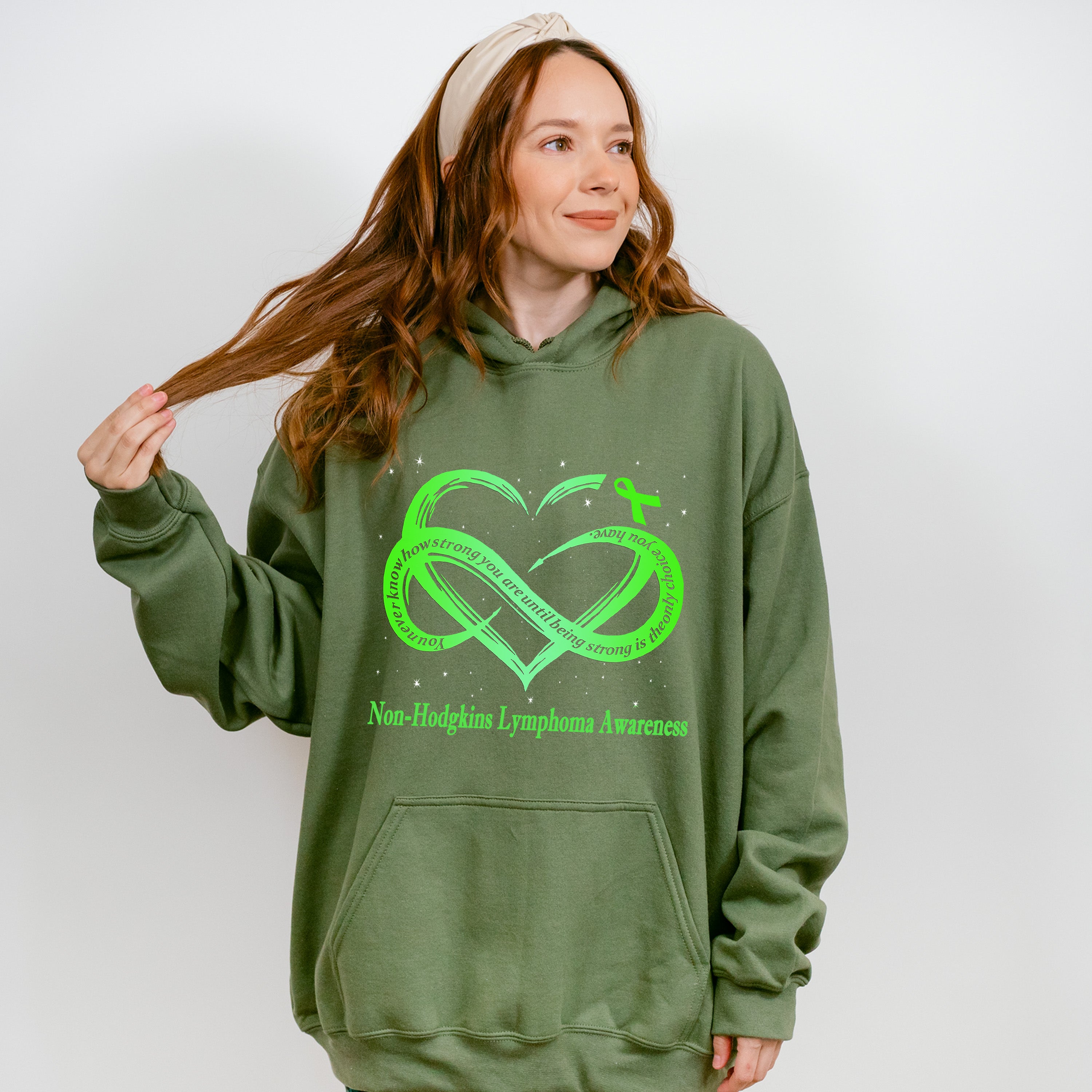Lymphoma Strong Heart Design - Lymphoma Unisex Crewneck T-Shirt Sweatshirt Hoodie