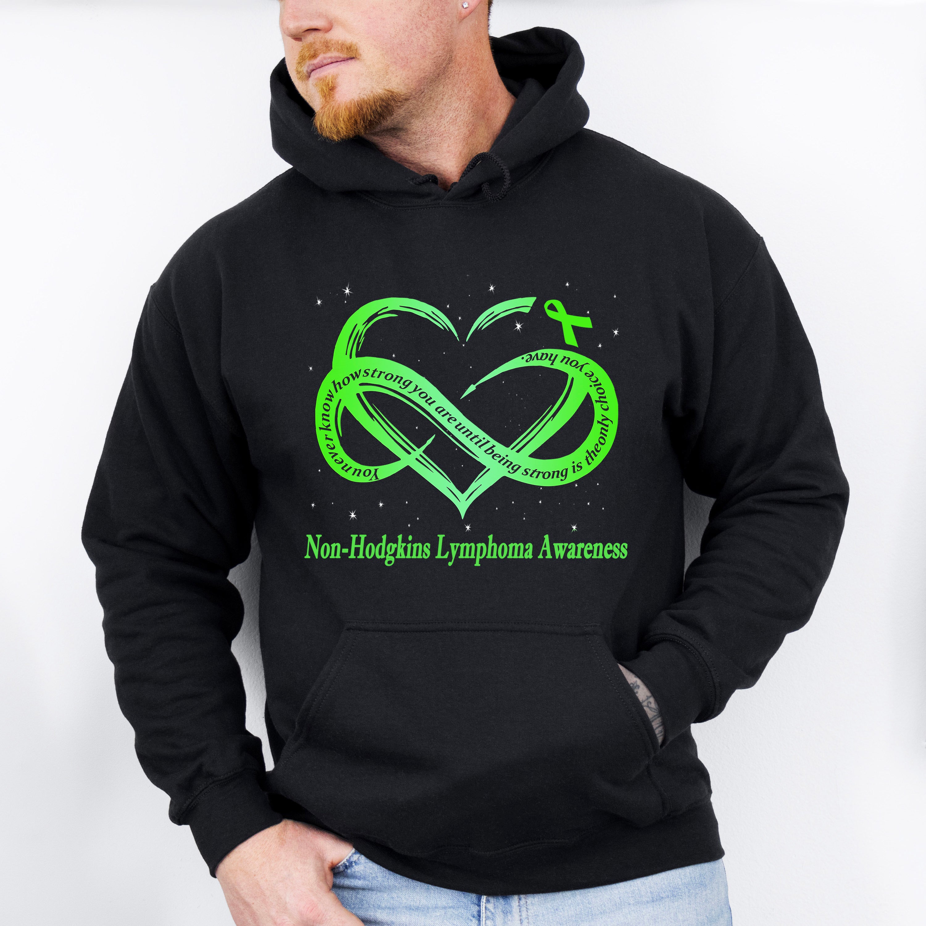 Lymphoma Strong Heart Design - Lymphoma Unisex Crewneck T-Shirt Sweatshirt Hoodie