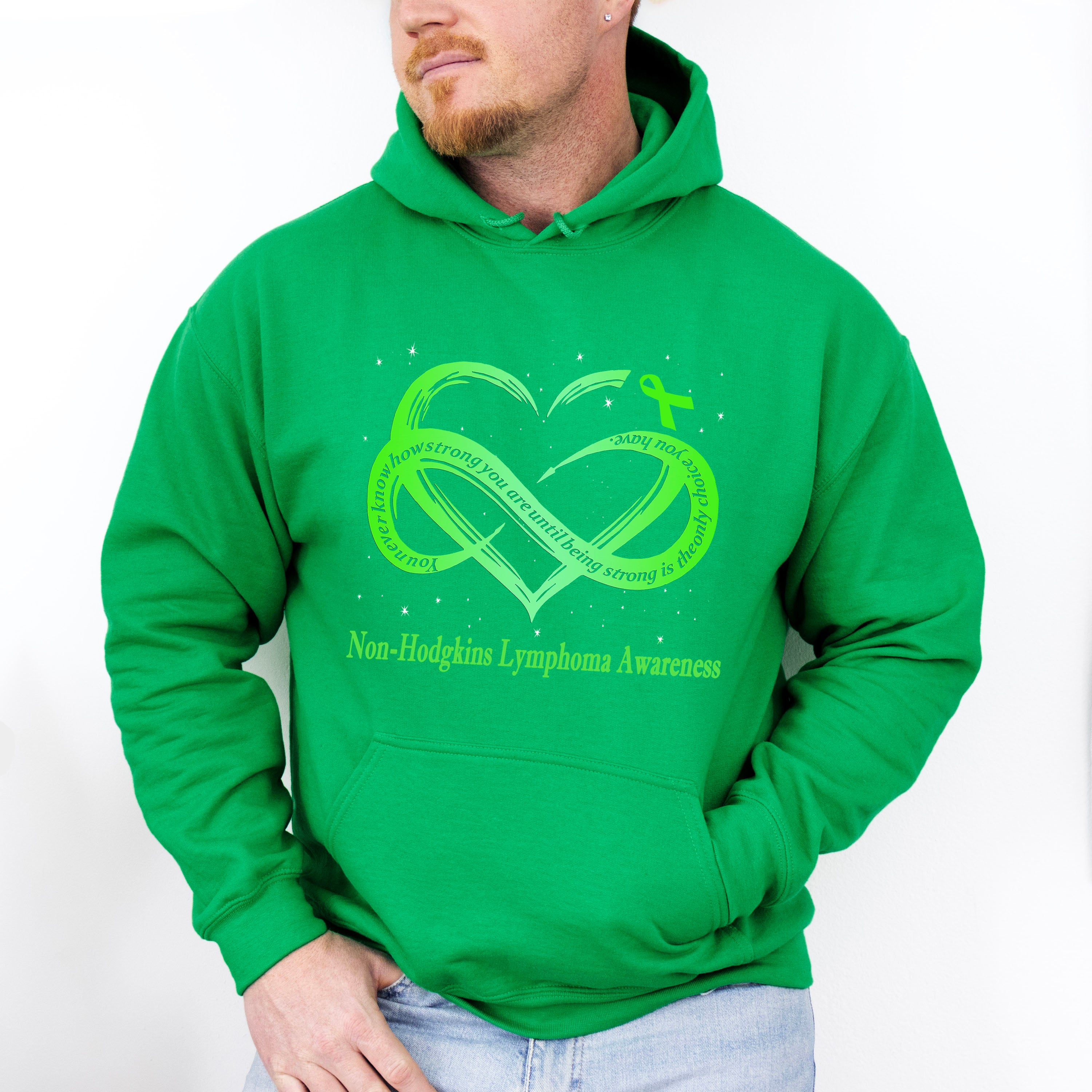 Lymphoma Strong Heart Design - Lymphoma Unisex Crewneck T-Shirt Sweatshirt Hoodie