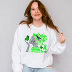 Lymphoma Awareness Butterfly Design - Lymphoma Unisex Crewneck T-Shirt Sweatshirt Hoodie