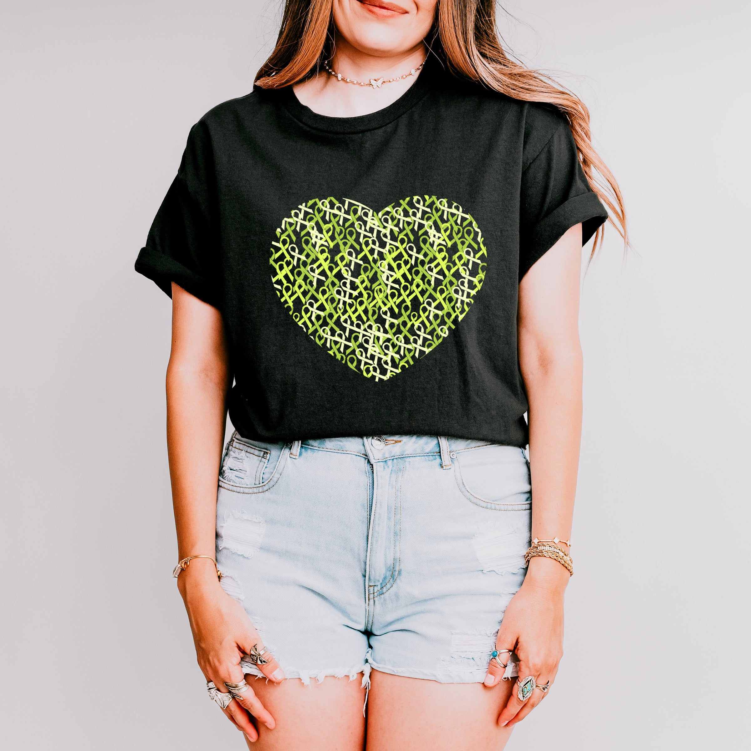 Ribbon Heart Design - Lymphoma Unisex Crewneck T-Shirt Sweatshirt Hoodie