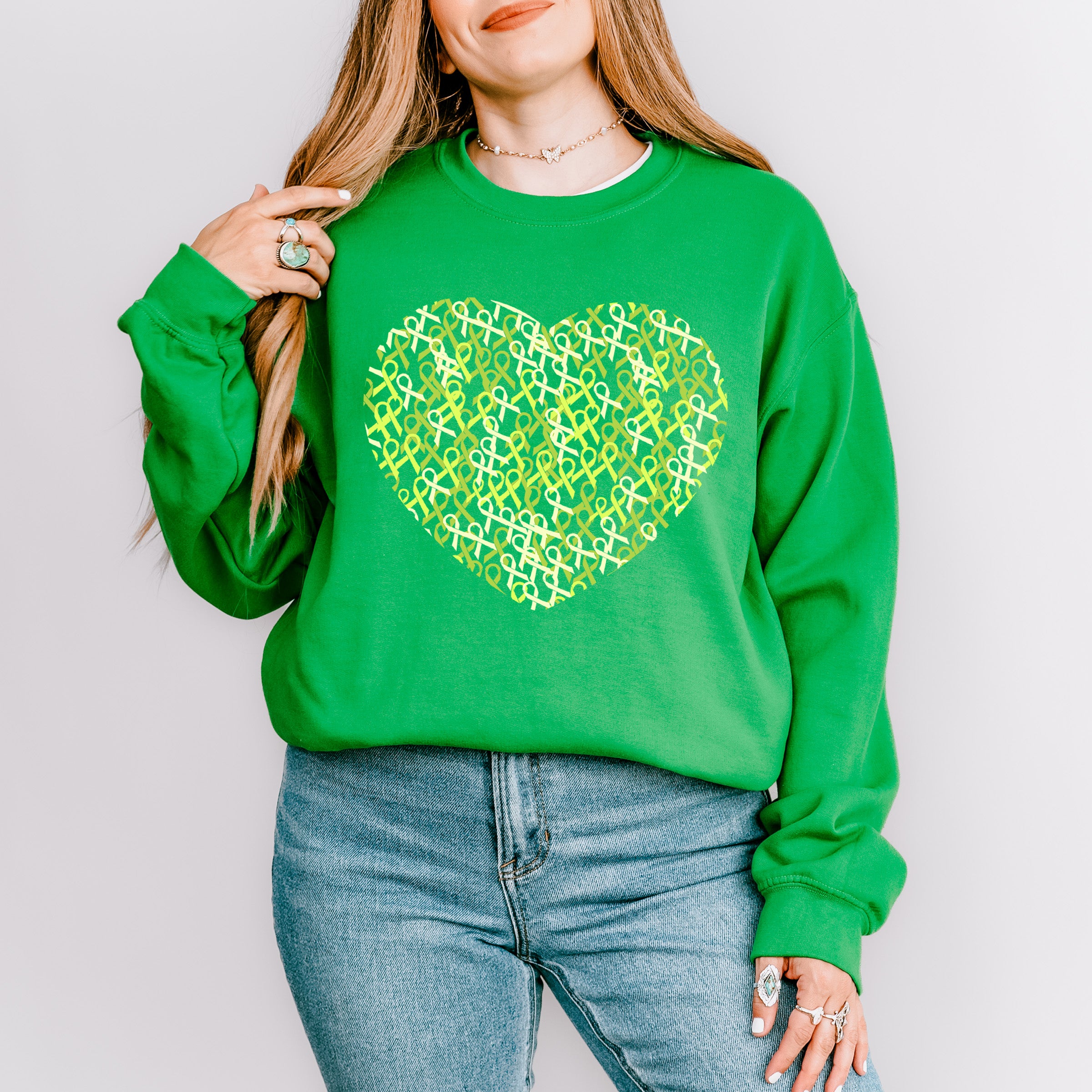 Ribbon Heart Design - Lymphoma Unisex Crewneck T-Shirt Sweatshirt Hoodie