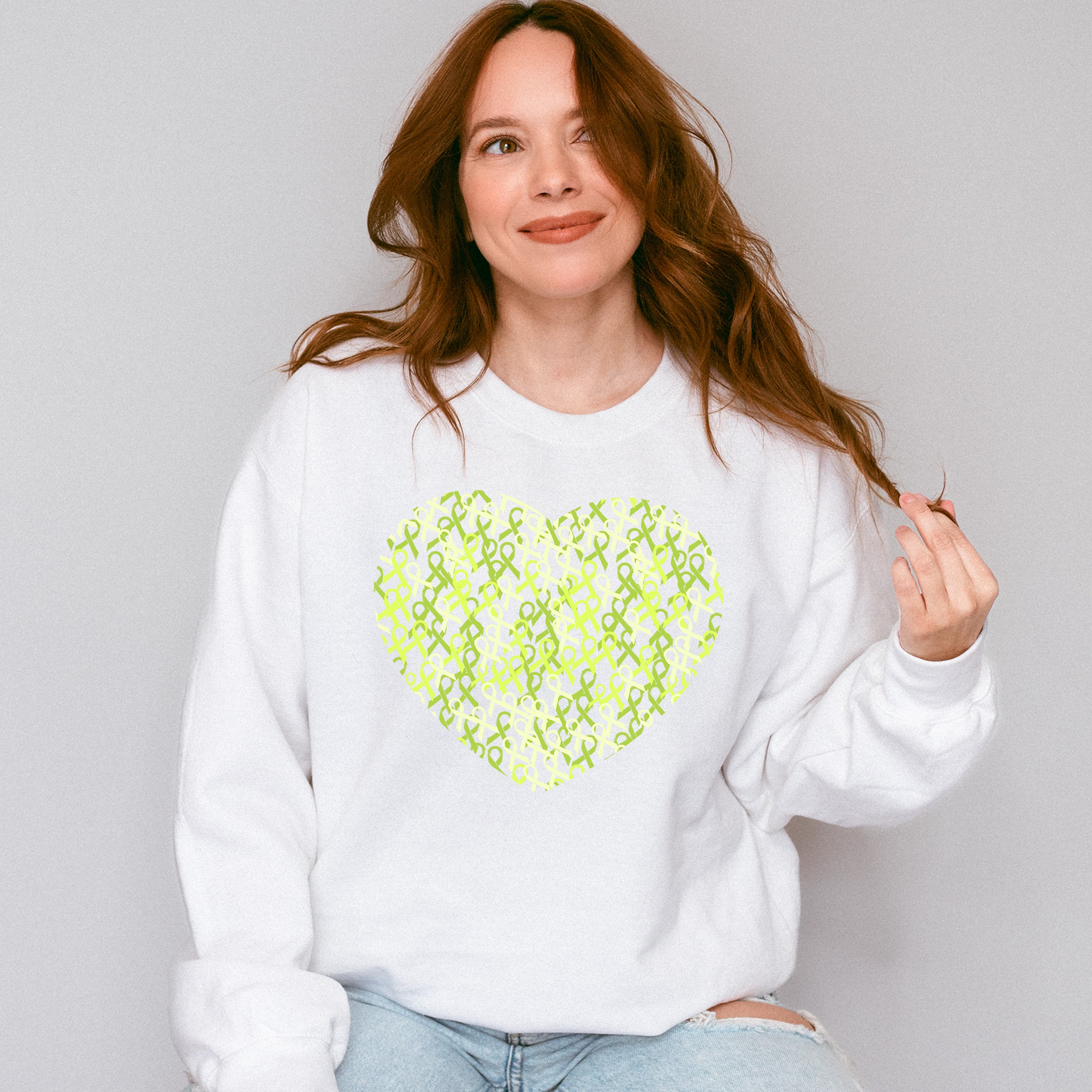 Ribbon Heart Design - Lymphoma Unisex Crewneck T-Shirt Sweatshirt Hoodie