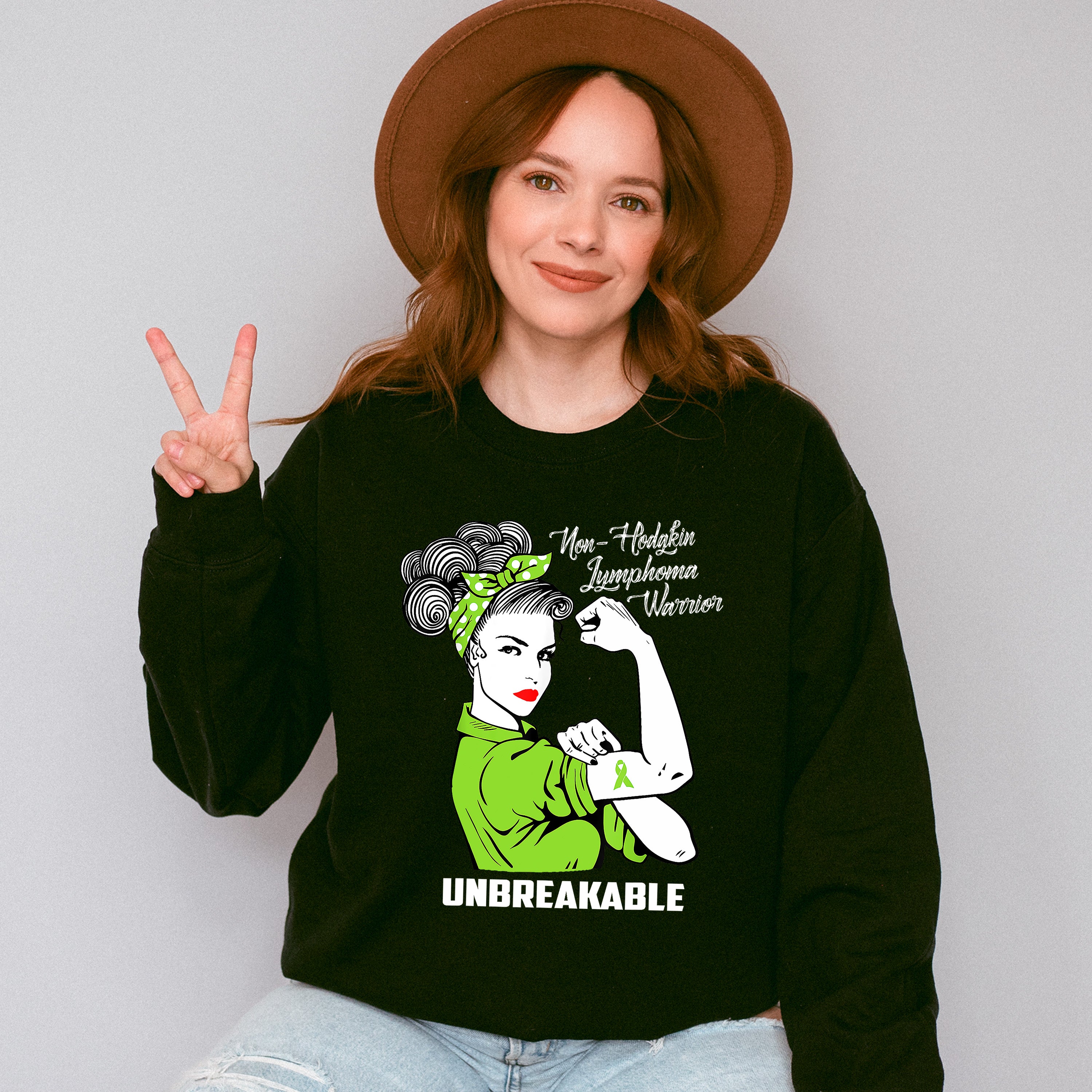 Unbreakable Lymphoma Warrior - Lymphoma Unisex Crewneck T-Shirt Sweatshirt Hoodie