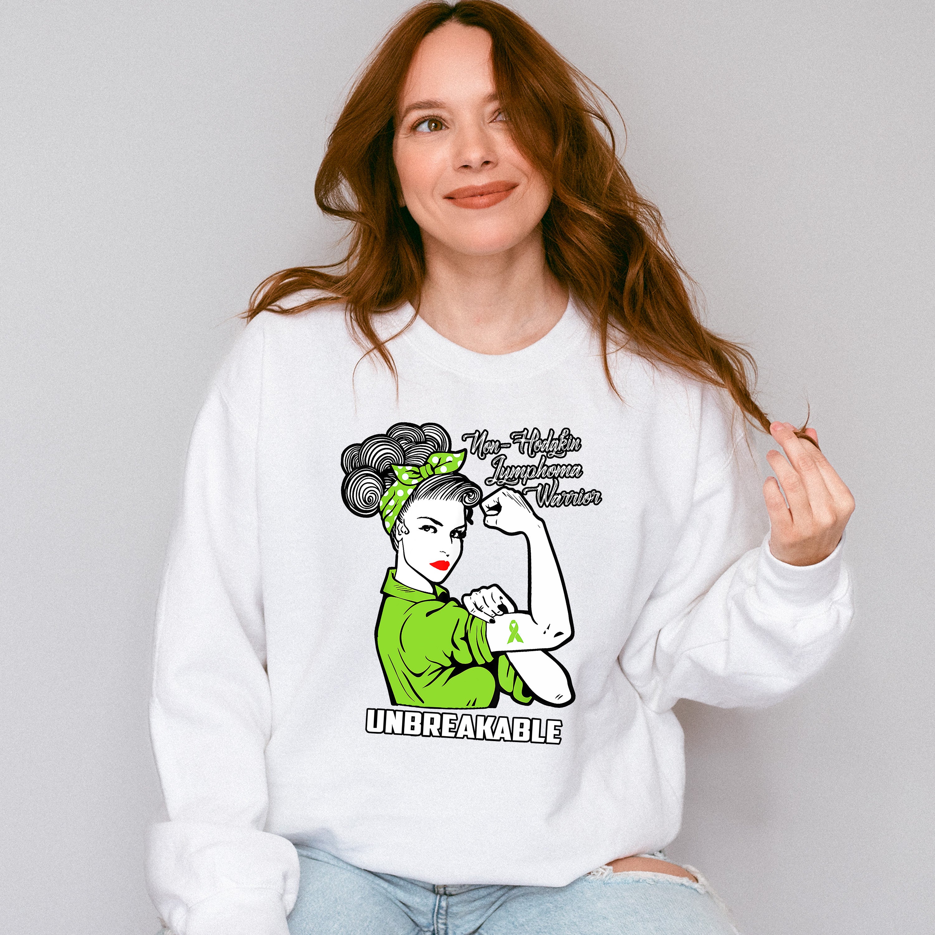 Unbreakable Lymphoma Warrior - Lymphoma Unisex Crewneck T-Shirt Sweatshirt Hoodie