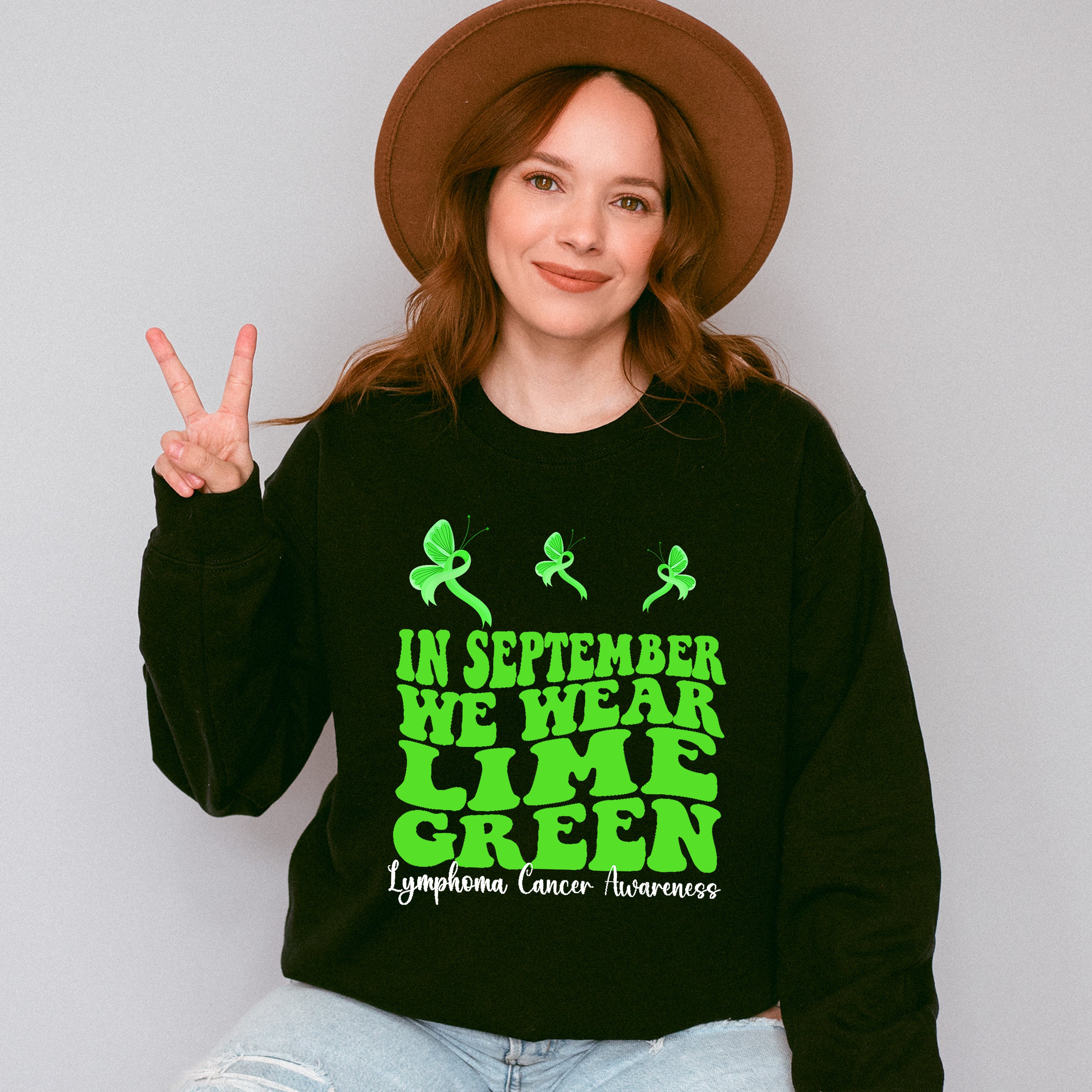 We Wear Lime Green - Lymphoma Unisex Crewneck T-Shirt Sweatshirt Hoodie