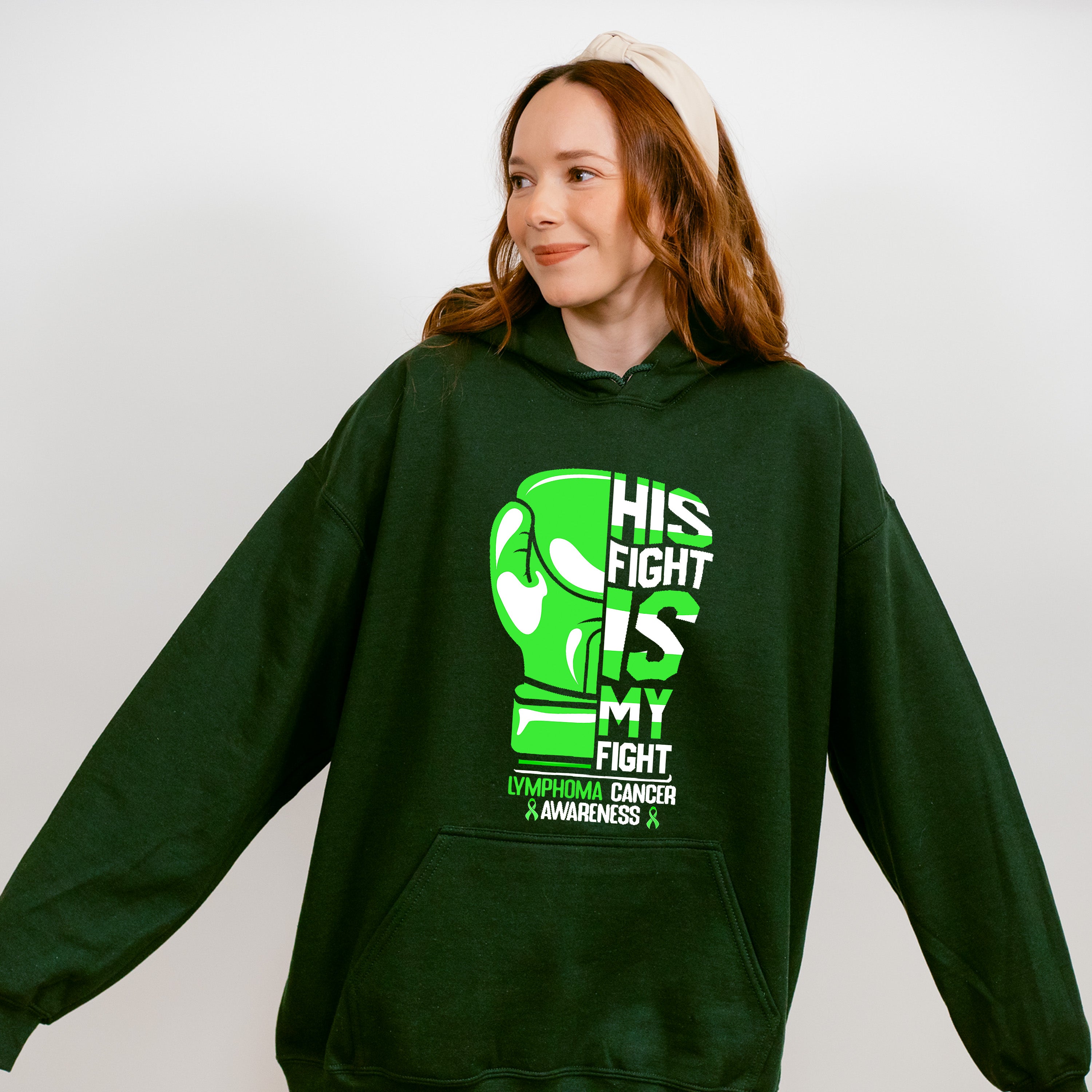 His Fight Is My Fight - Lymphoma Unisex Crewneck T-Shirt Sweatshirt Hoodie