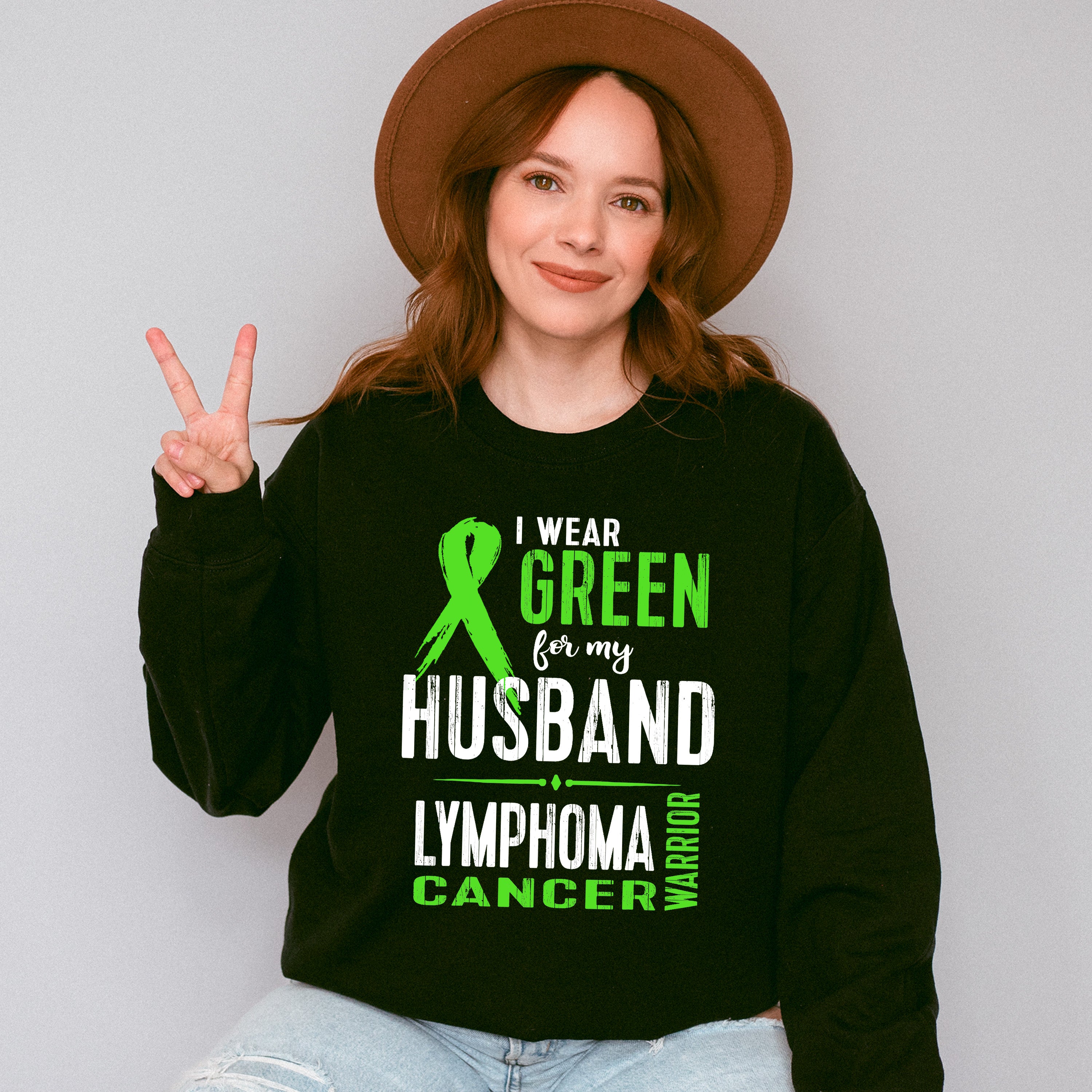 I Wear Green For My Husband - Lymphoma Unisex Crewneck T-Shirt Sweatshirt Hoodie