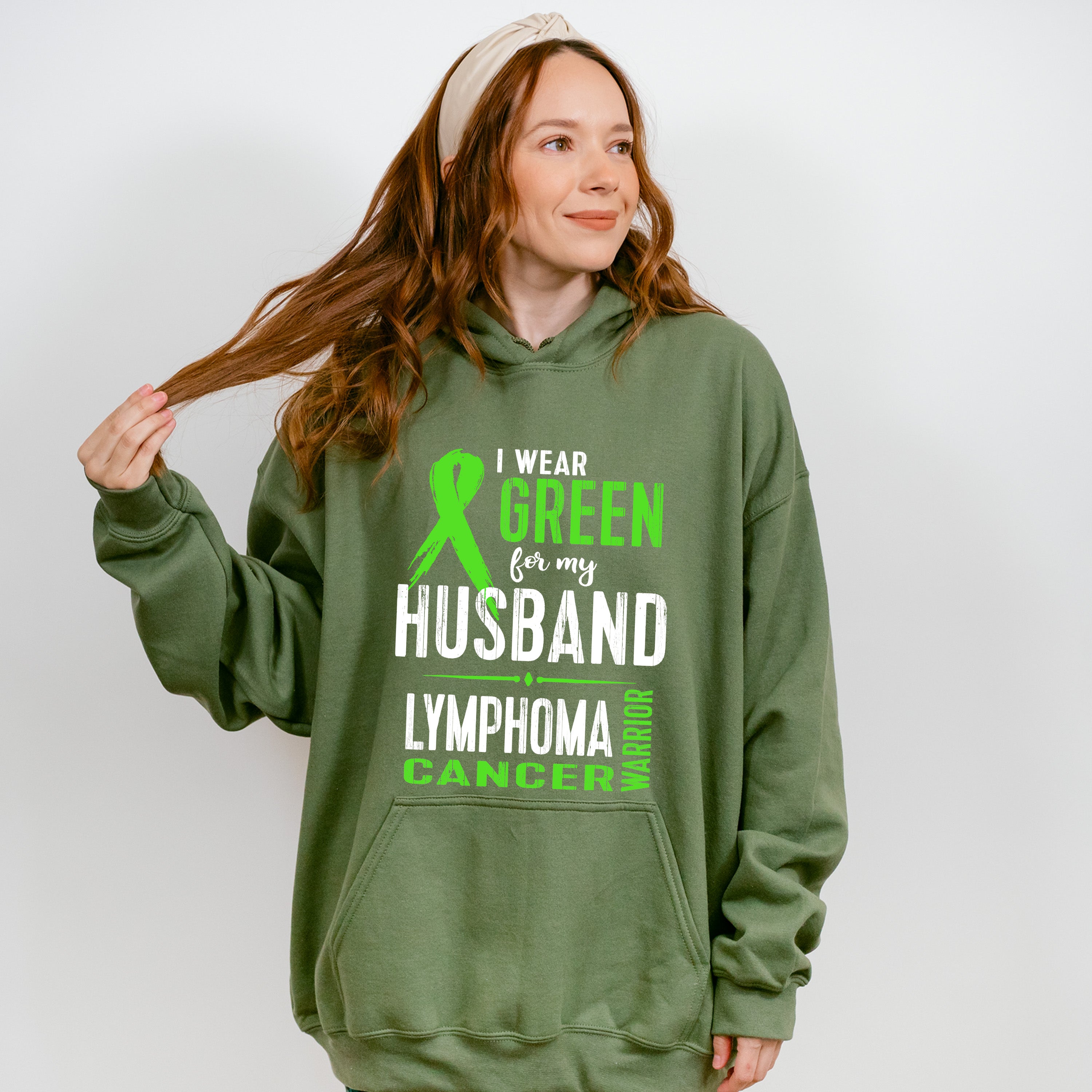 I Wear Green For My Husband - Lymphoma Unisex Crewneck T-Shirt Sweatshirt Hoodie