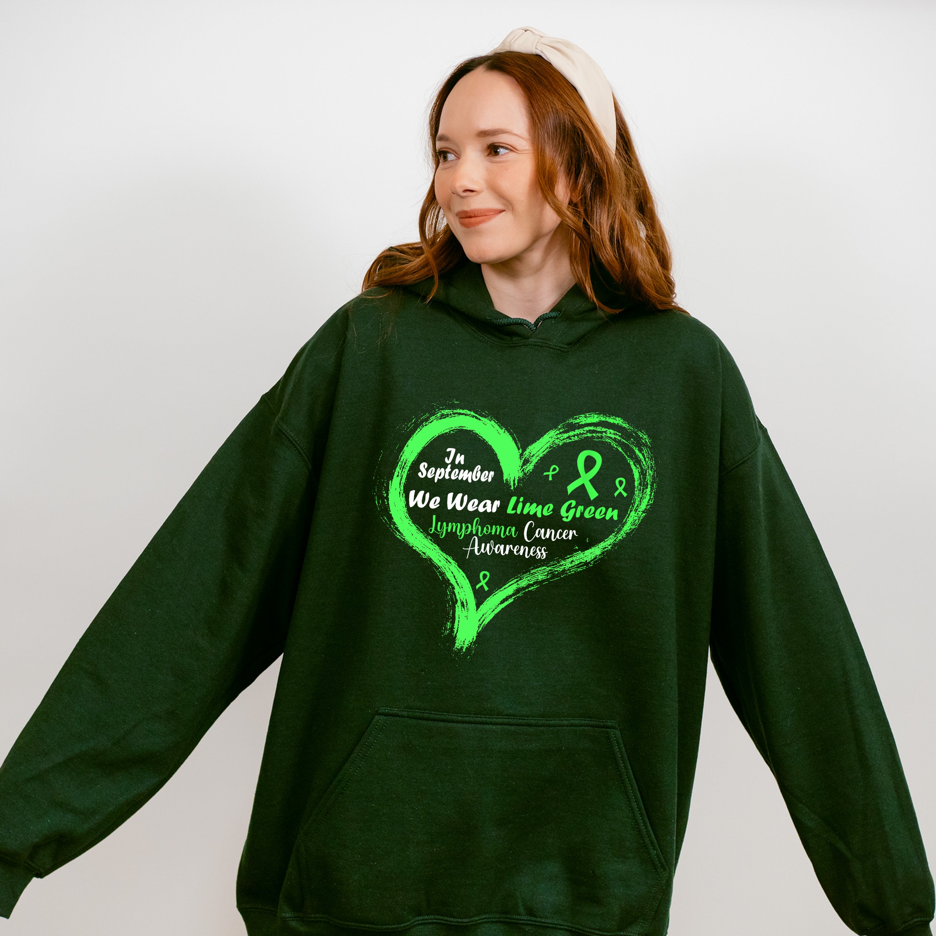 Wear Green Heart Design - Lymphoma Unisex Crewneck T-Shirt Sweatshirt Hoodie