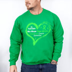 Wear Green Heart Design - Lymphoma Unisex Crewneck T-Shirt Sweatshirt Hoodie