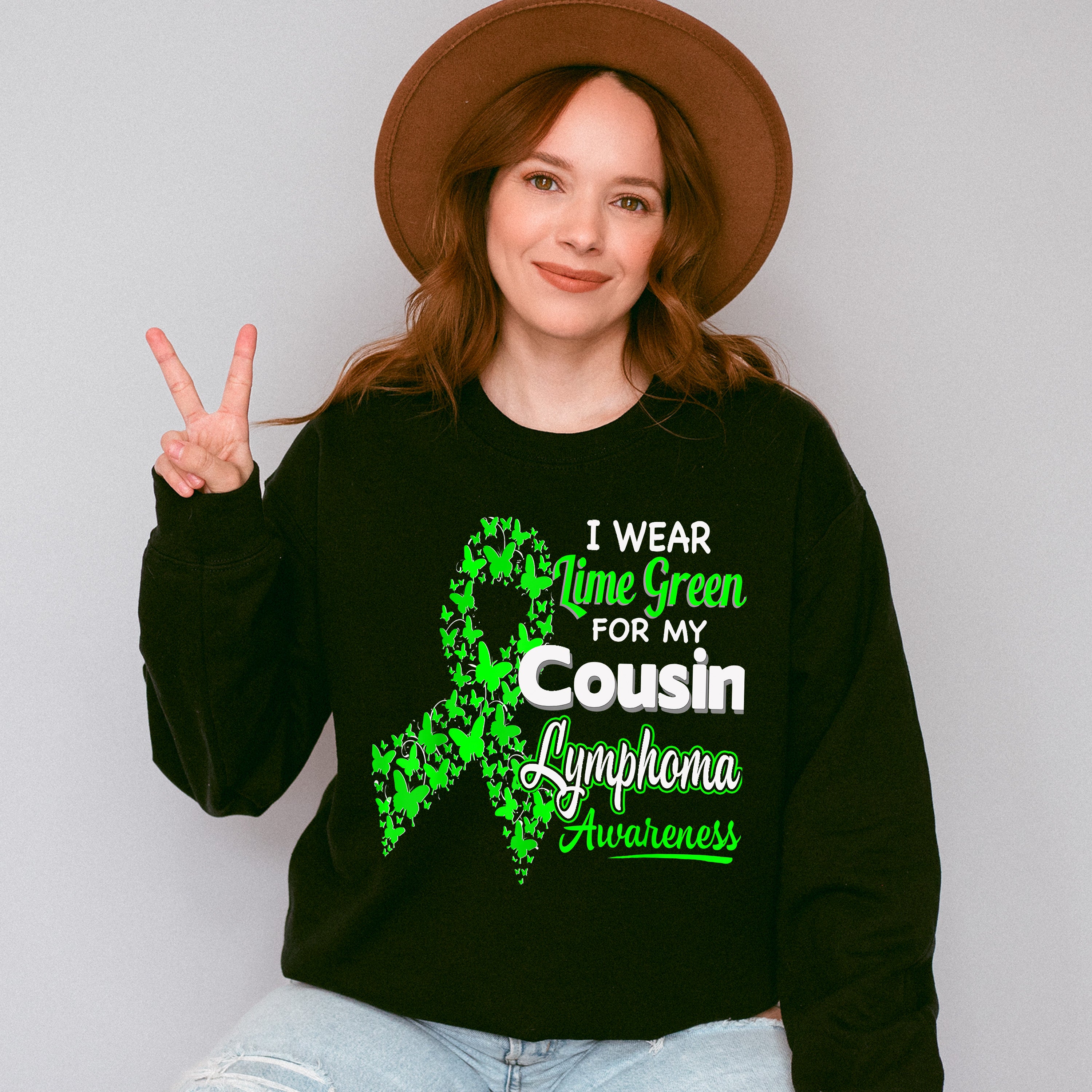 I Wear Green For My Cousin - Lymphoma Unisex Crewneck T-Shirt Sweatshirt Hoodie