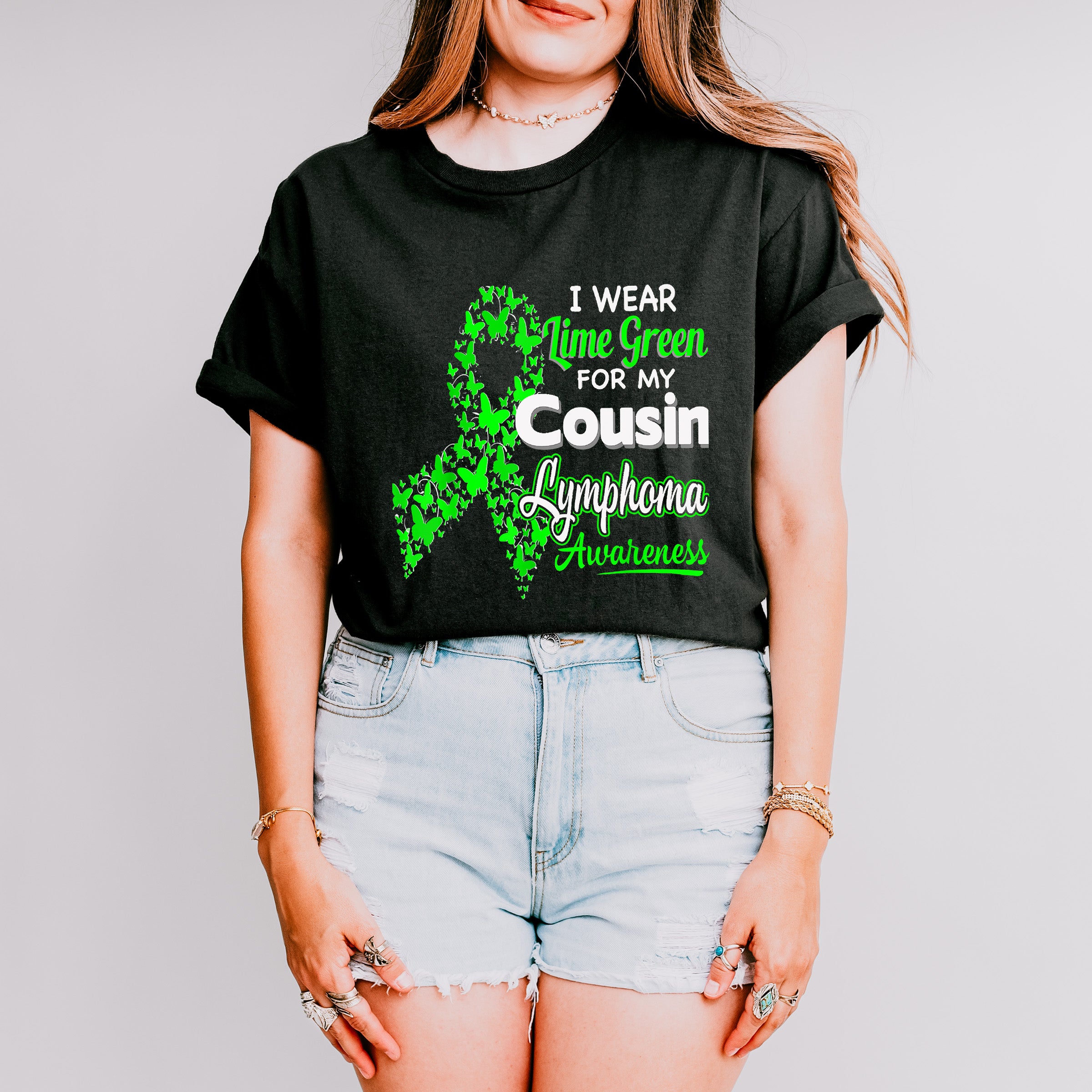 I Wear Green For My Cousin - Lymphoma Unisex Crewneck T-Shirt Sweatshirt Hoodie