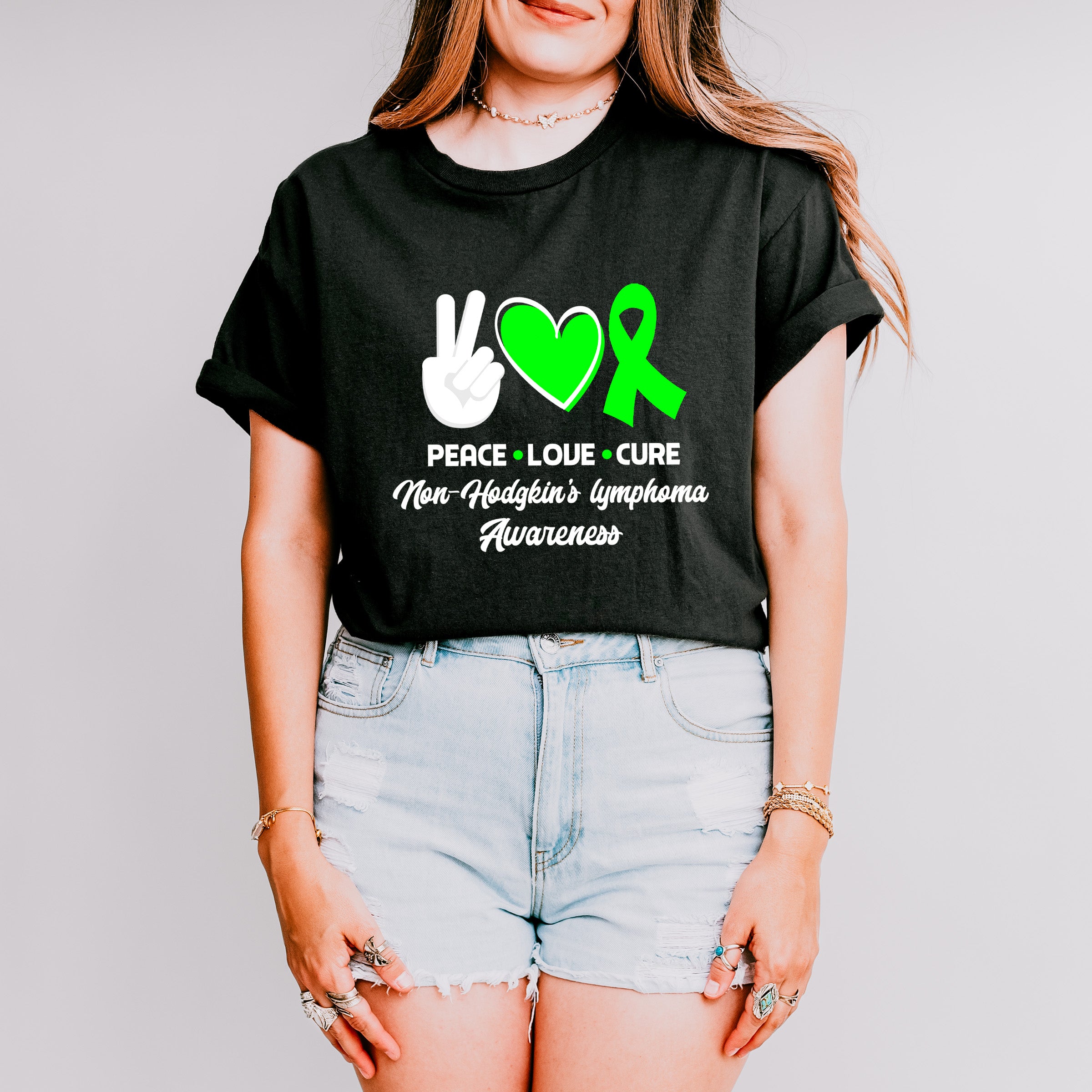 Peace Love Cure - Lymphoma Unisex Crewneck T-Shirt Sweatshirt Hoodie