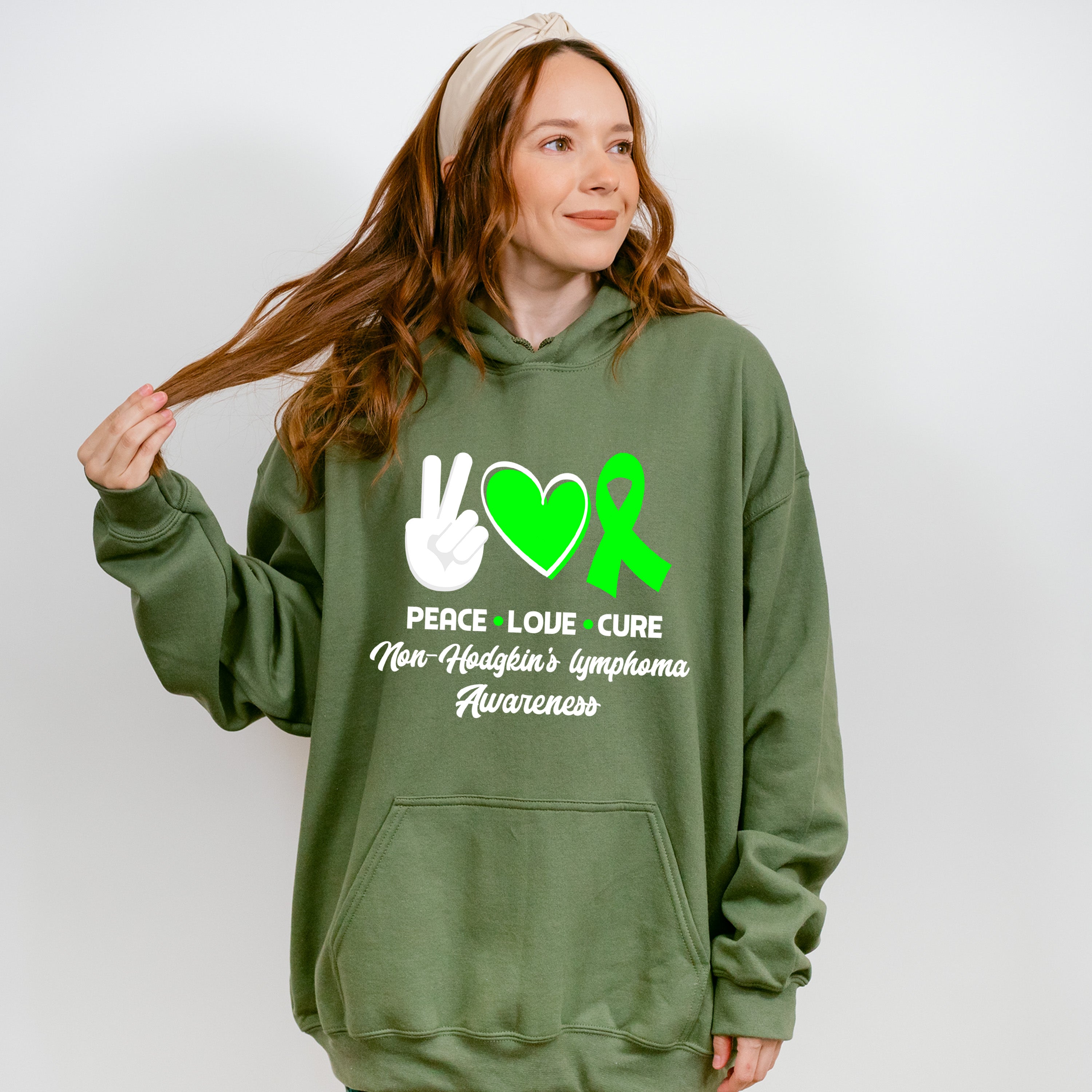 Peace Love Cure - Lymphoma Unisex Crewneck T-Shirt Sweatshirt Hoodie