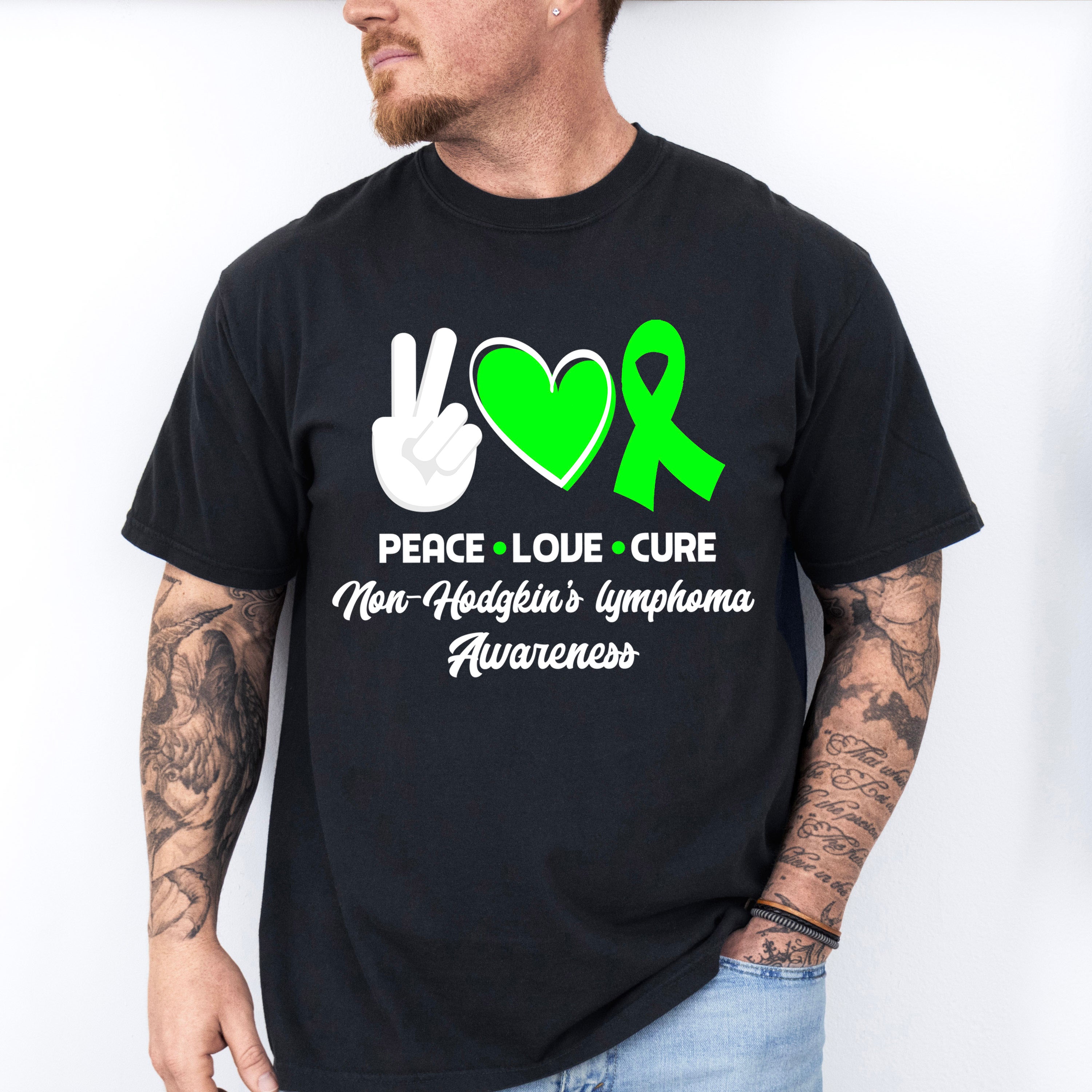 Peace Love Cure - Lymphoma Unisex Crewneck T-Shirt Sweatshirt Hoodie