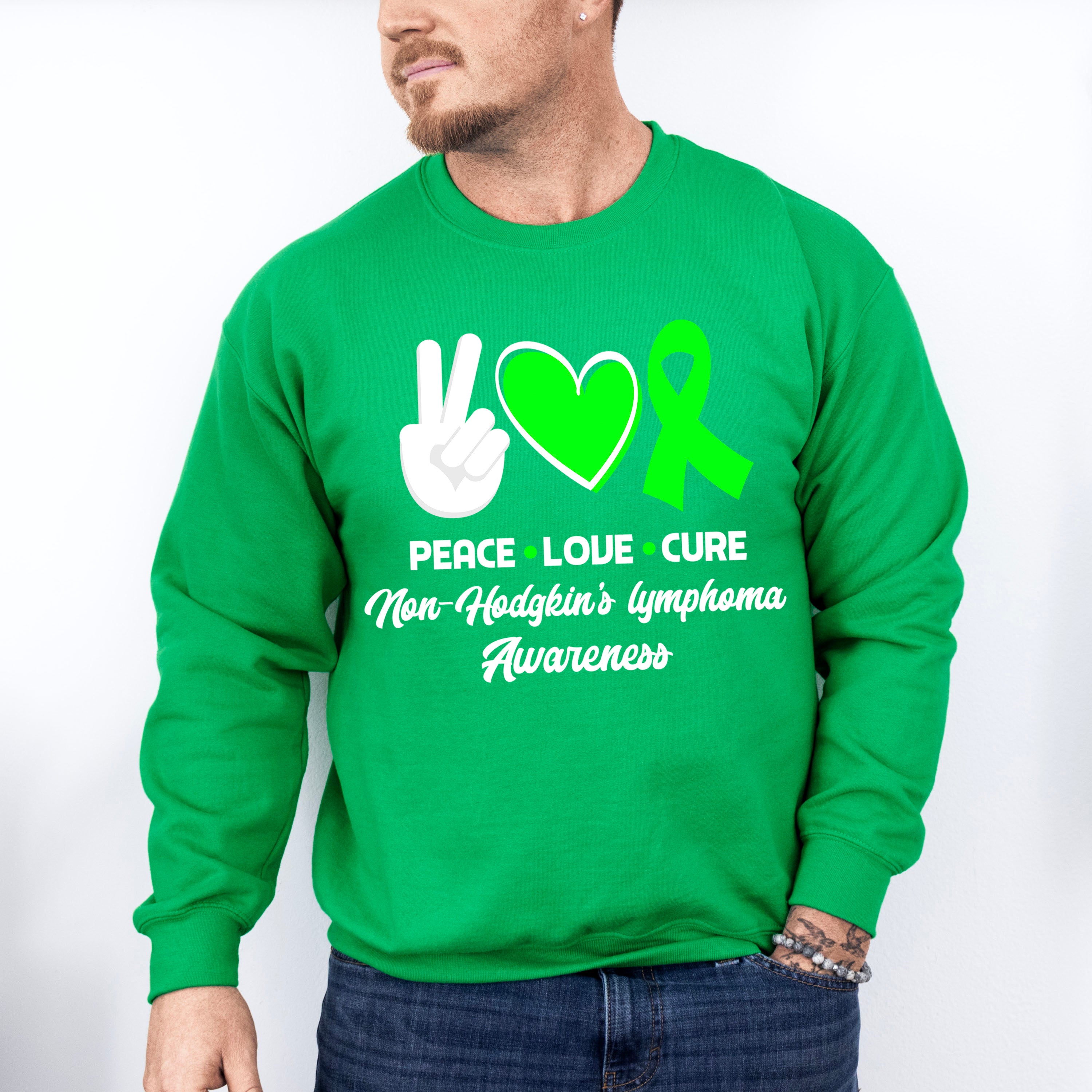 Peace Love Cure - Lymphoma Unisex Crewneck T-Shirt Sweatshirt Hoodie