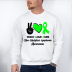 Peace Love Cure - Lymphoma Unisex Crewneck T-Shirt Sweatshirt Hoodie