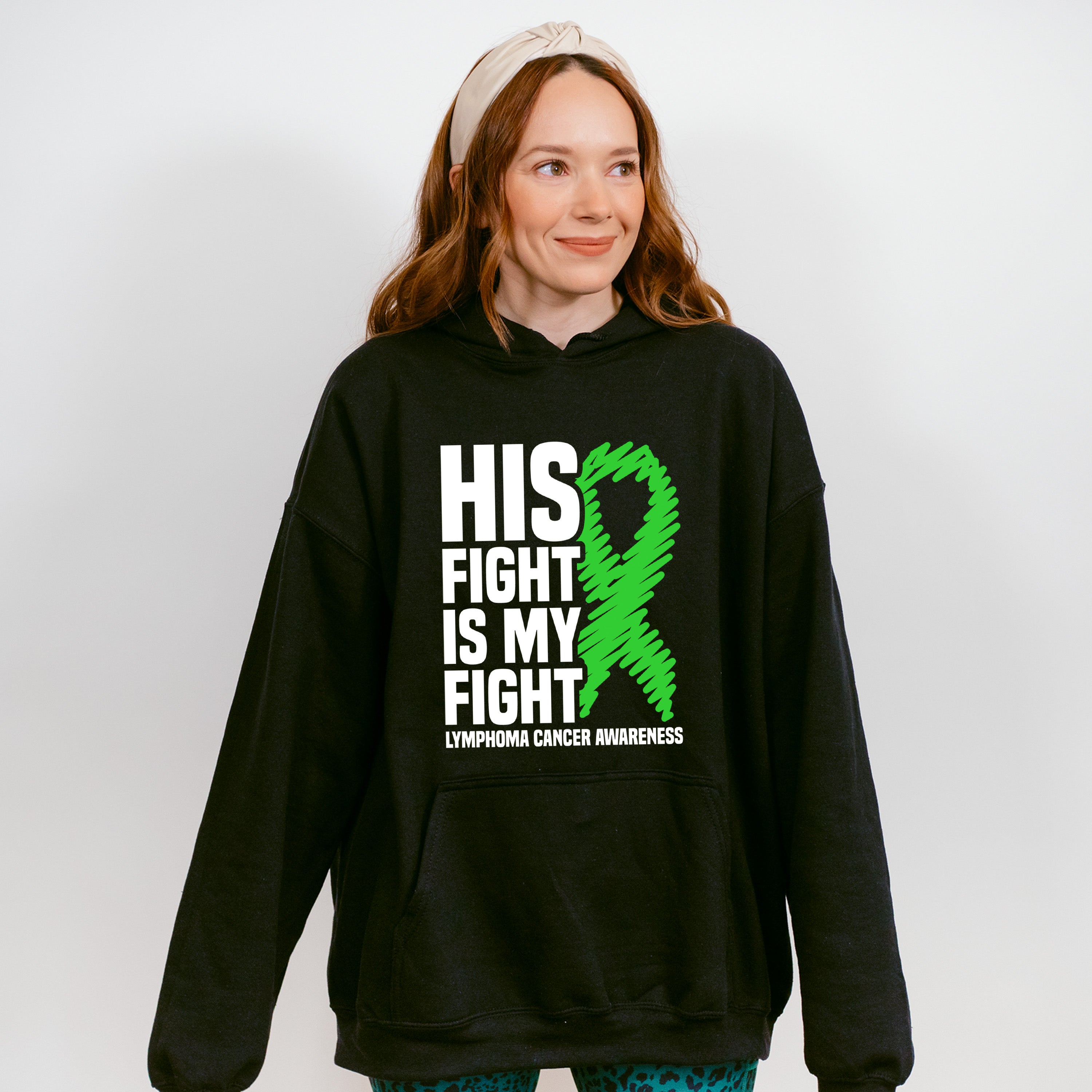 His Fight Is My Fight Ribbon - Lymphoma Unisex Crewneck T-Shirt Sweatshirt Hoodie