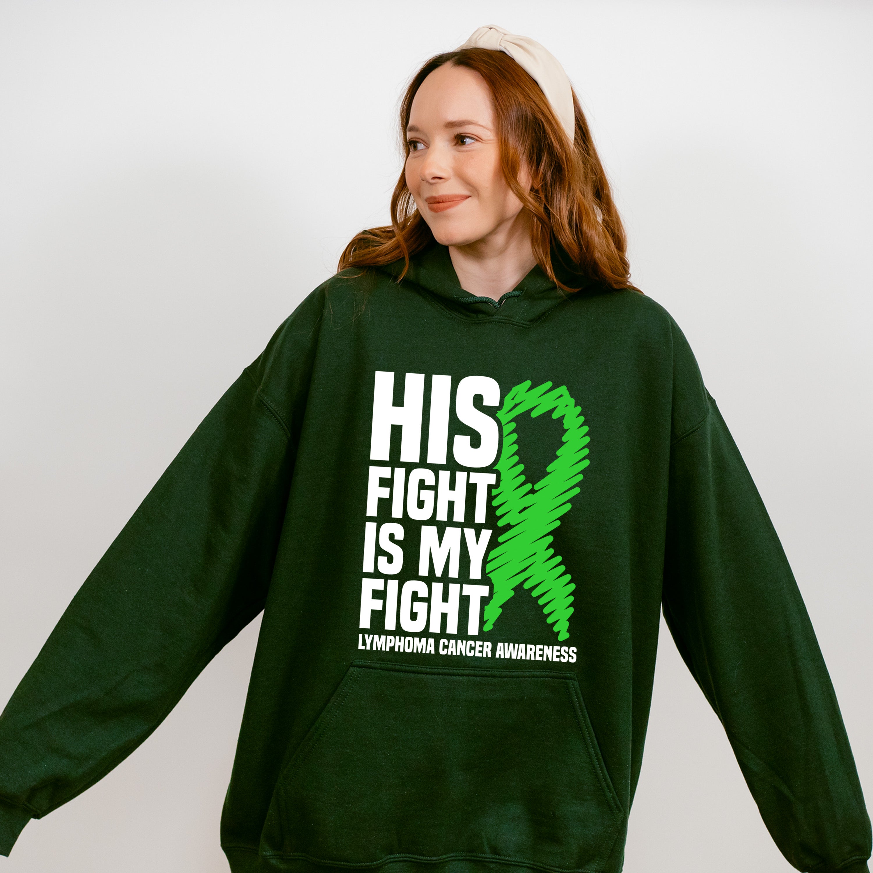 His Fight Is My Fight Ribbon - Lymphoma Unisex Crewneck T-Shirt Sweatshirt Hoodie