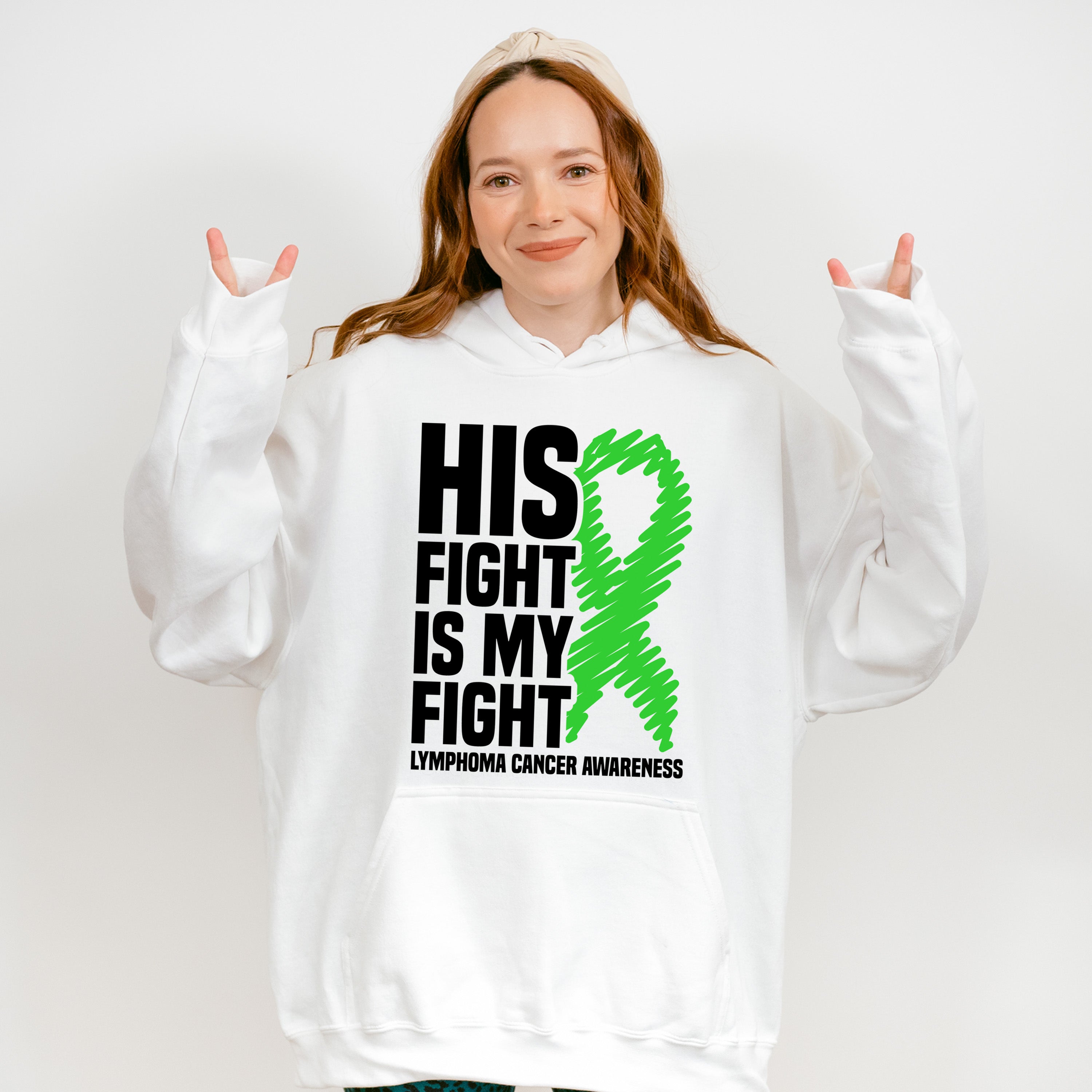 His Fight Is My Fight Ribbon - Lymphoma Unisex Crewneck T-Shirt Sweatshirt Hoodie