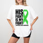 His Fight Is My Fight Ribbon - Leukemia Unisex Crewneck T-Shirt Sweatshirt Hoodie