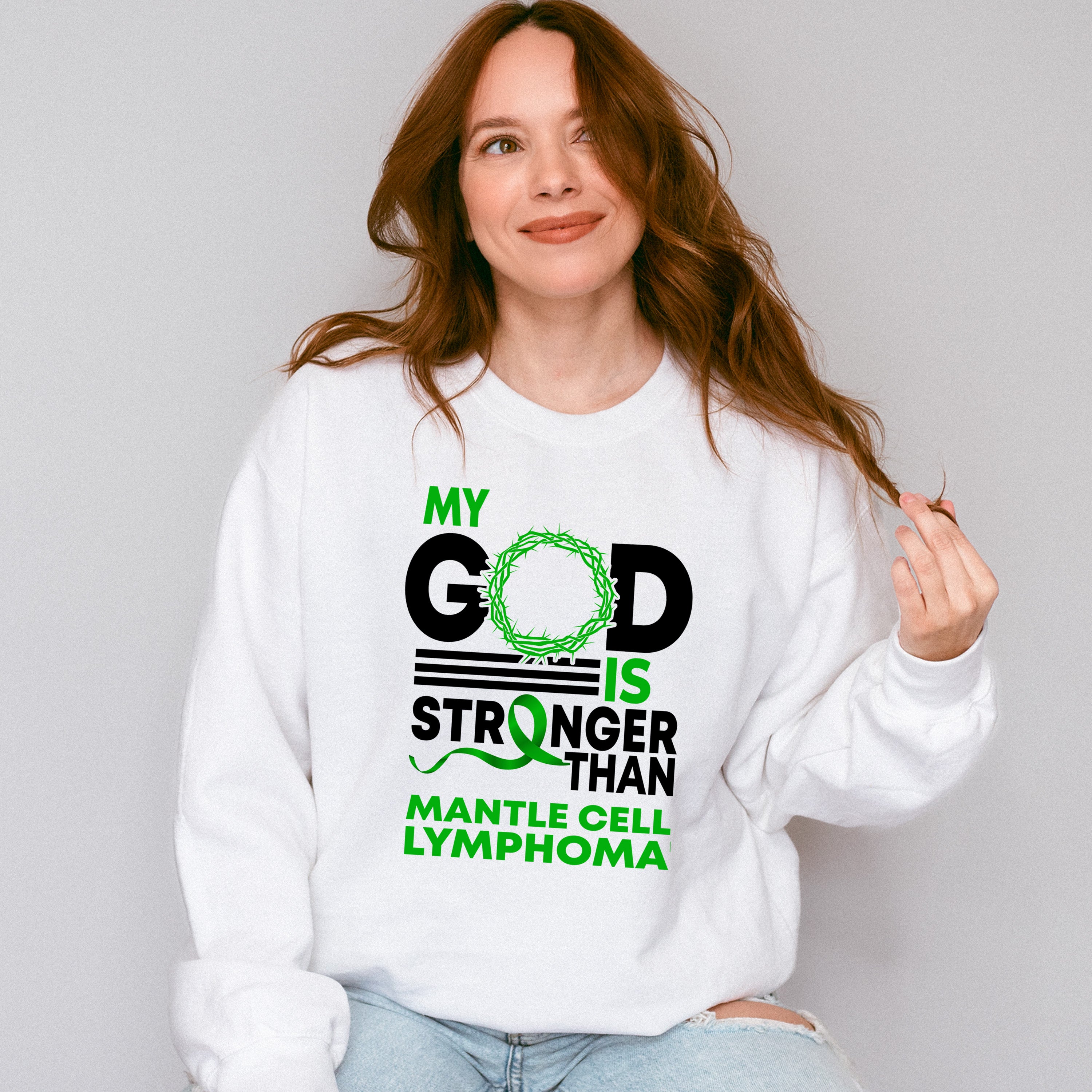 My God Is Stronger - Lymphoma Unisex Crewneck T-Shirt Sweatshirt Hoodie