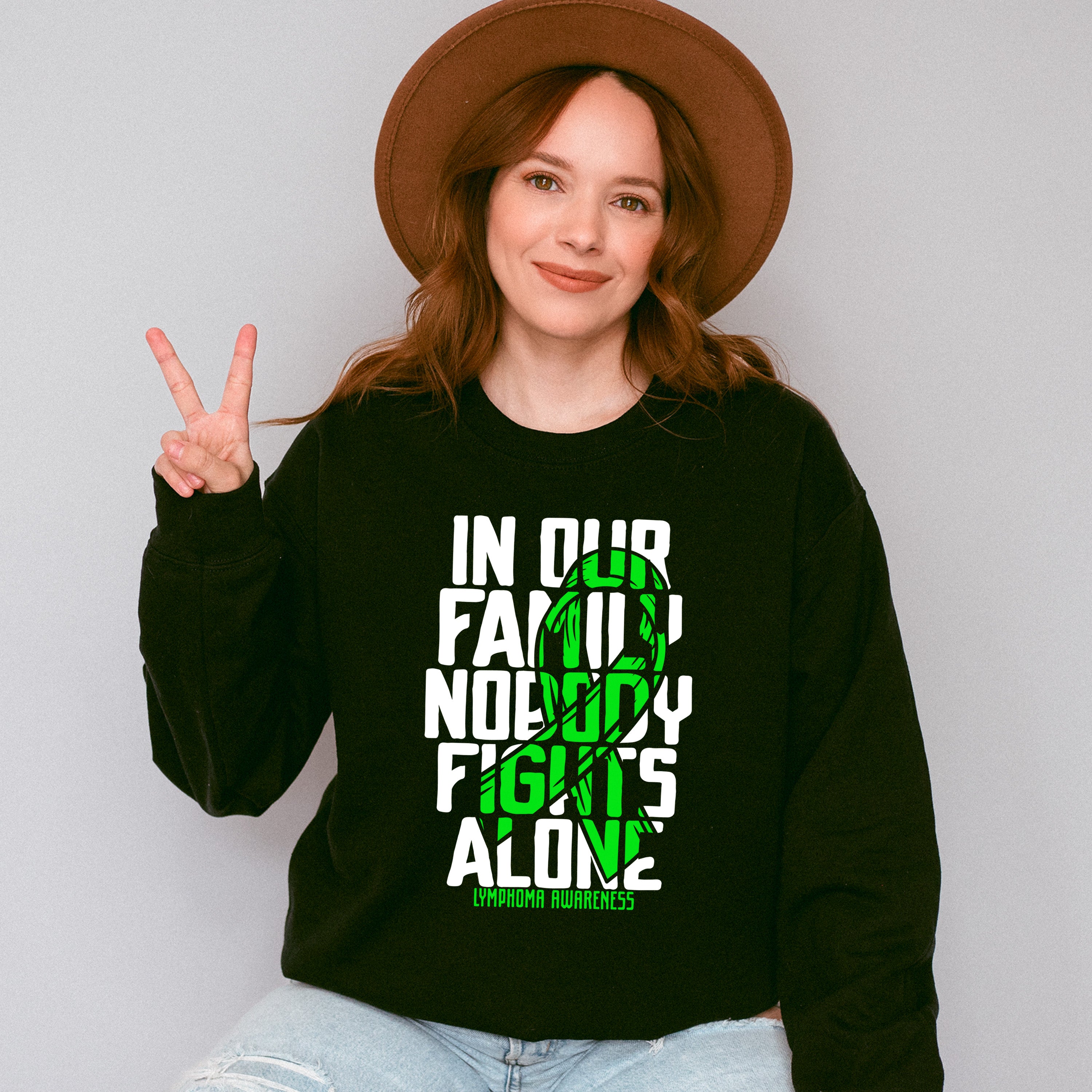 Nobody Fights Alone - Lymphoma Unisex Crewneck T-Shirt Sweatshirt Hoodie