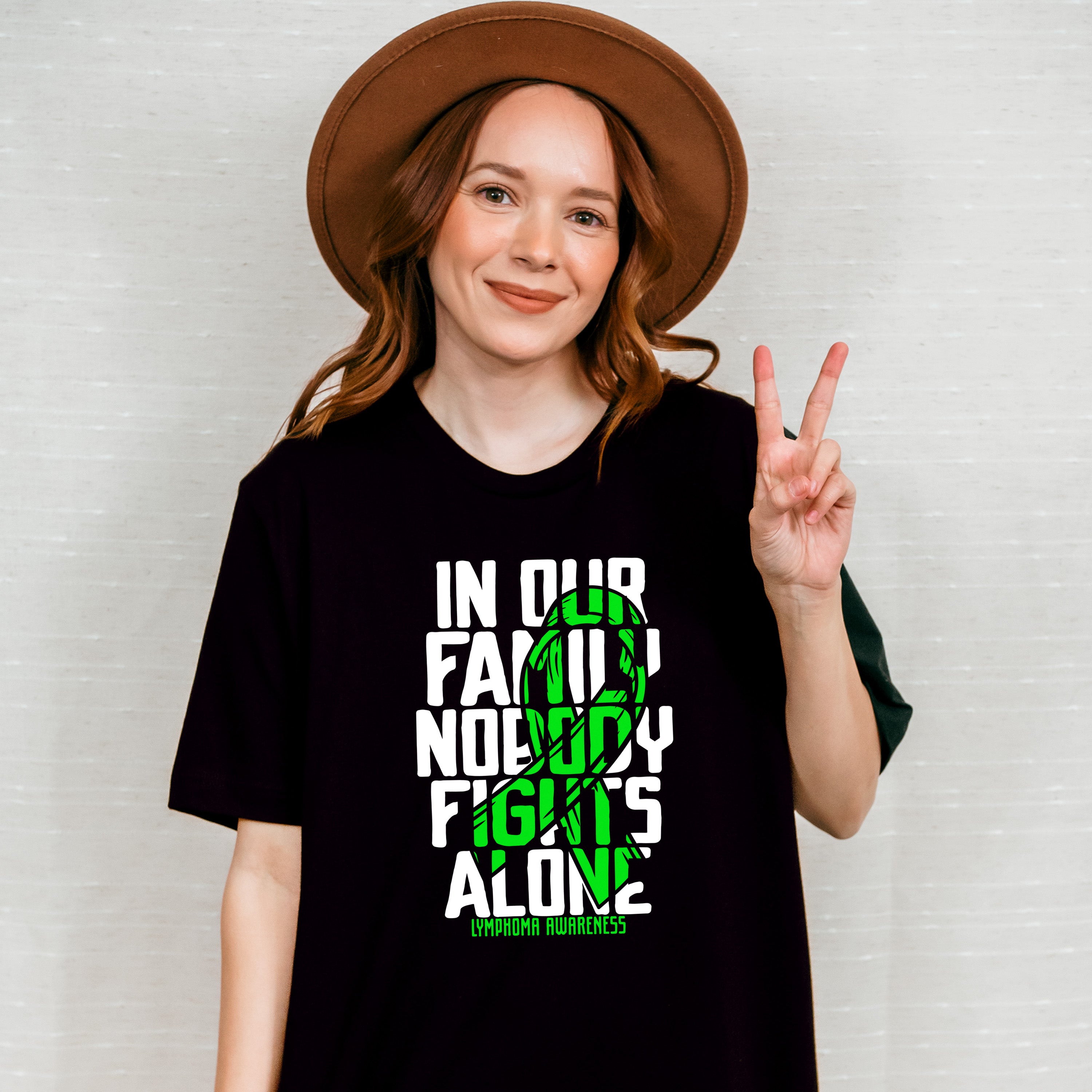 Nobody Fights Alone - Lymphoma Unisex Crewneck T-Shirt Sweatshirt Hoodie