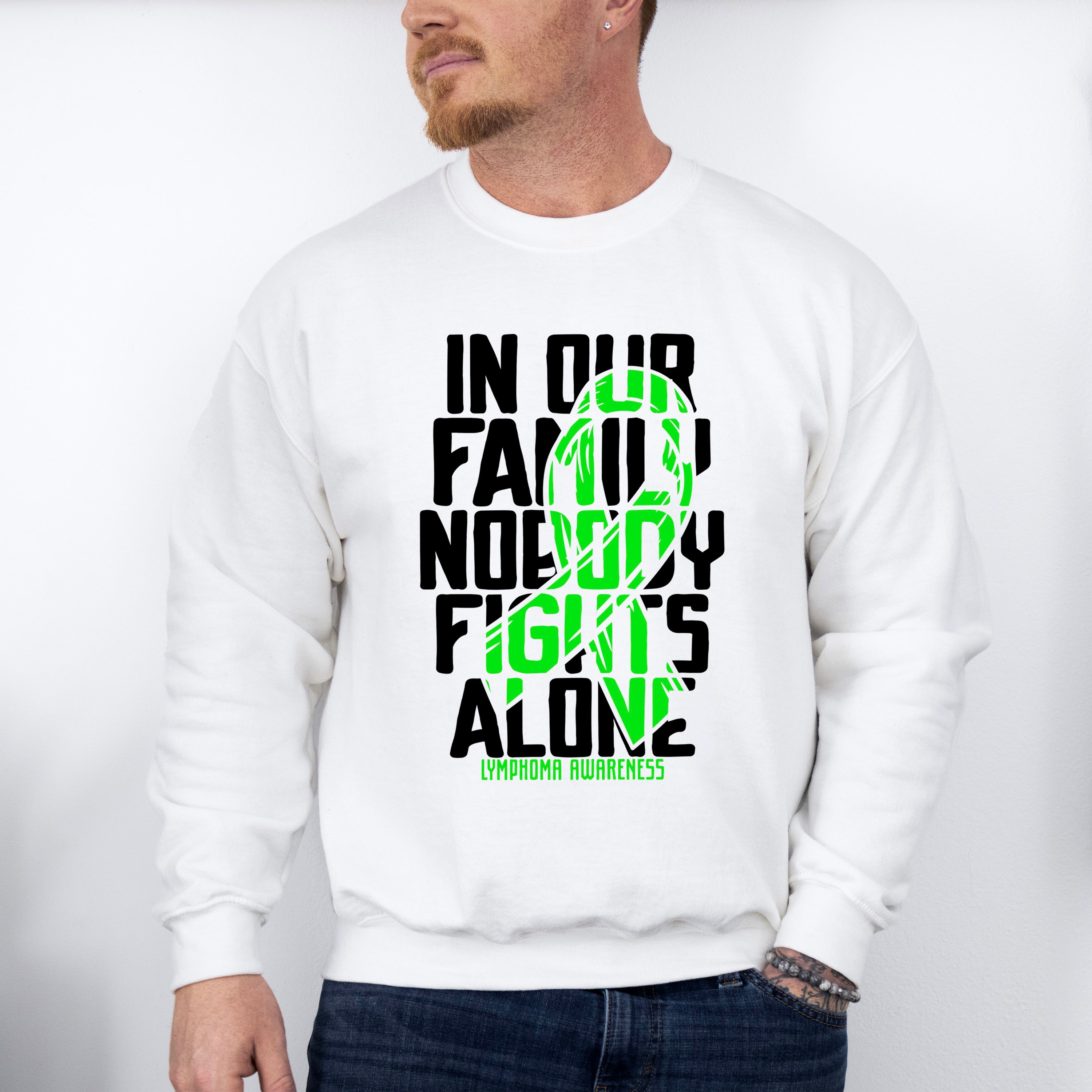 Nobody Fights Alone - Lymphoma Unisex Crewneck T-Shirt Sweatshirt Hoodie