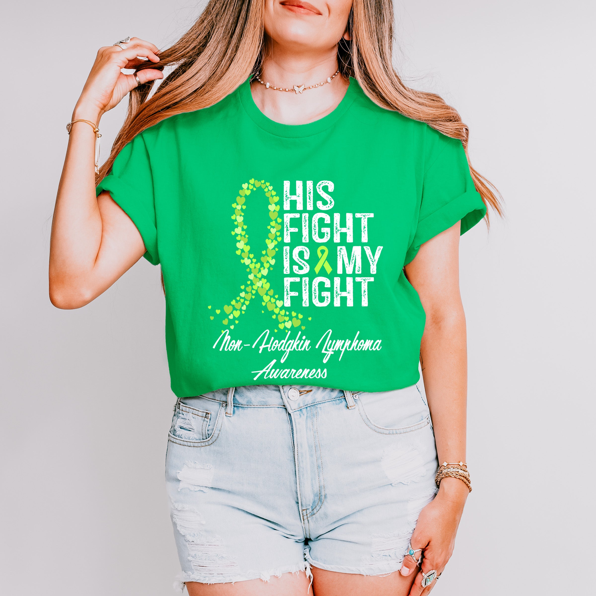 His Fight Is My Fight Lymphoma - Lymphoma Unisex Crewneck T-Shirt Sweatshirt Hoodie