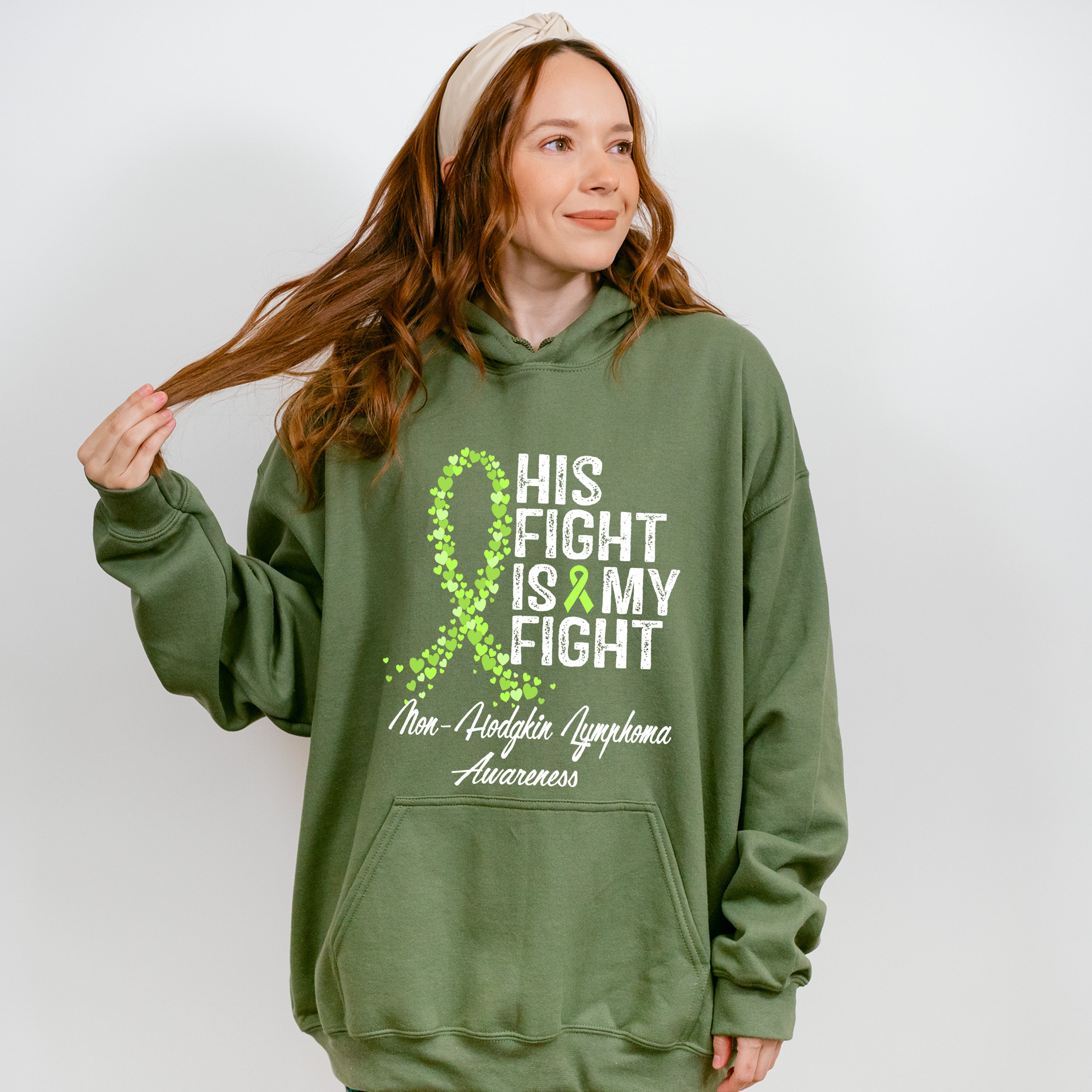 His Fight Is My Fight Lymphoma - Lymphoma Unisex Crewneck T-Shirt Sweatshirt Hoodie