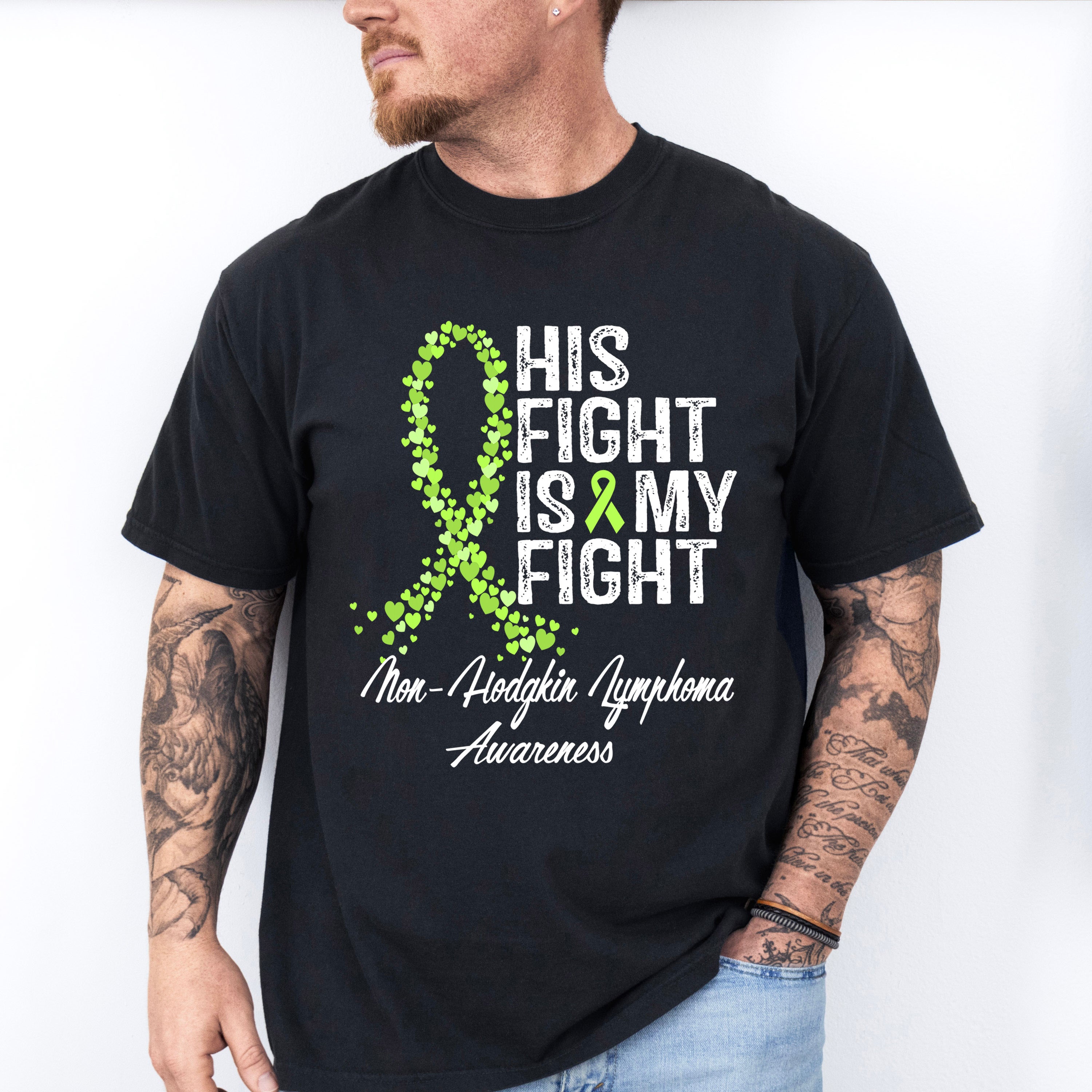 His Fight Is My Fight Lymphoma - Lymphoma Unisex Crewneck T-Shirt Sweatshirt Hoodie