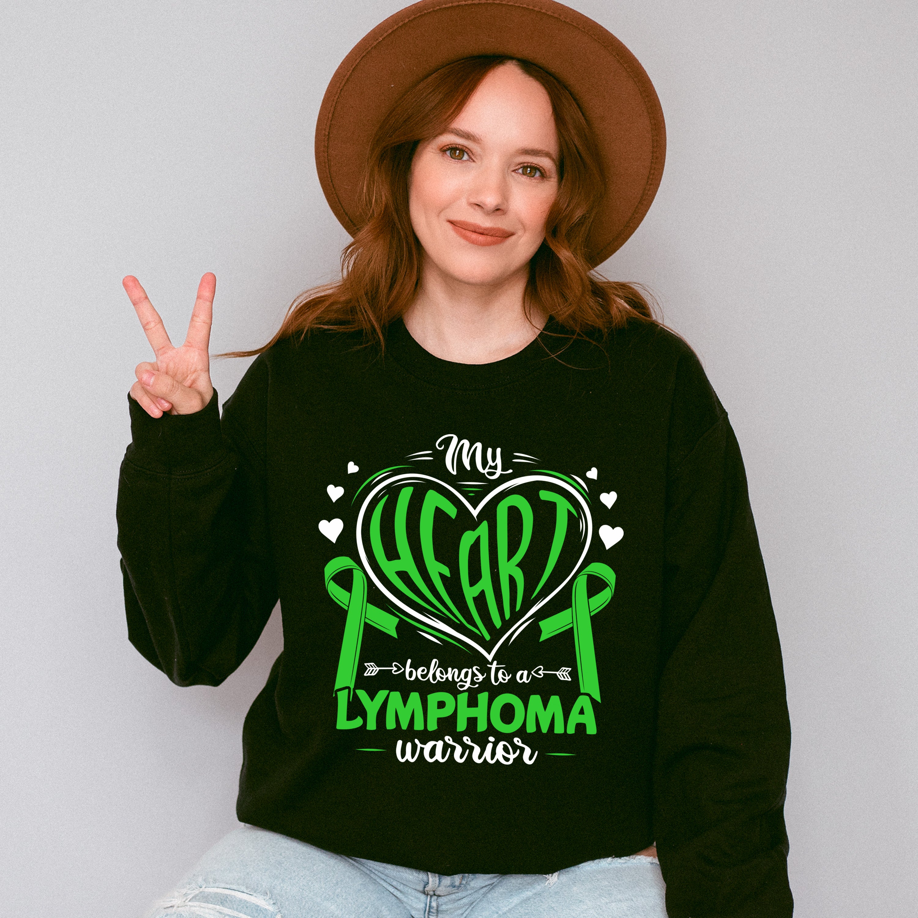 My Heart Belongs To A Warrior - Lymphoma Unisex Crewneck T-Shirt Sweatshirt Hoodie