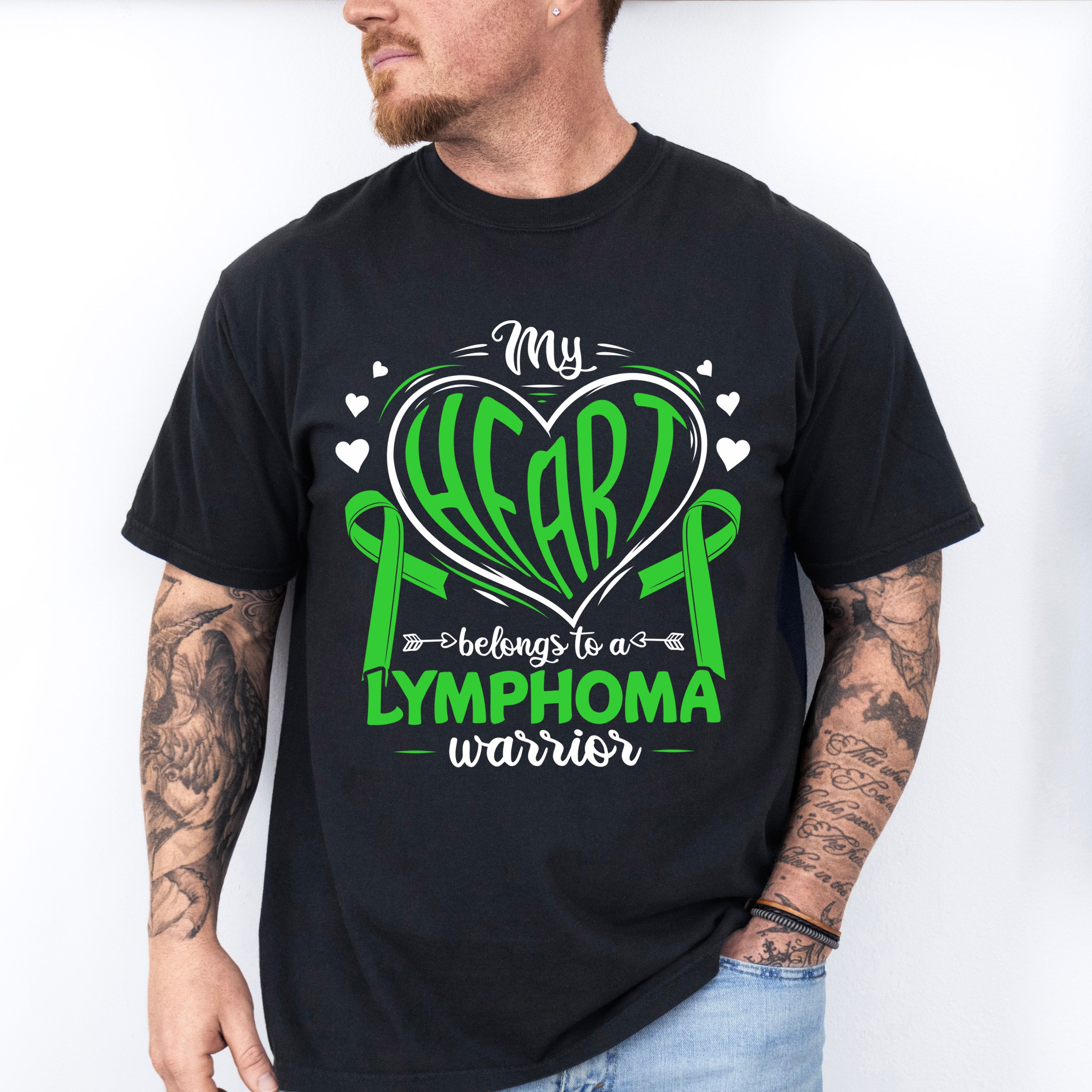 My Heart Belongs To A Warrior - Lymphoma Unisex Crewneck T-Shirt Sweatshirt Hoodie