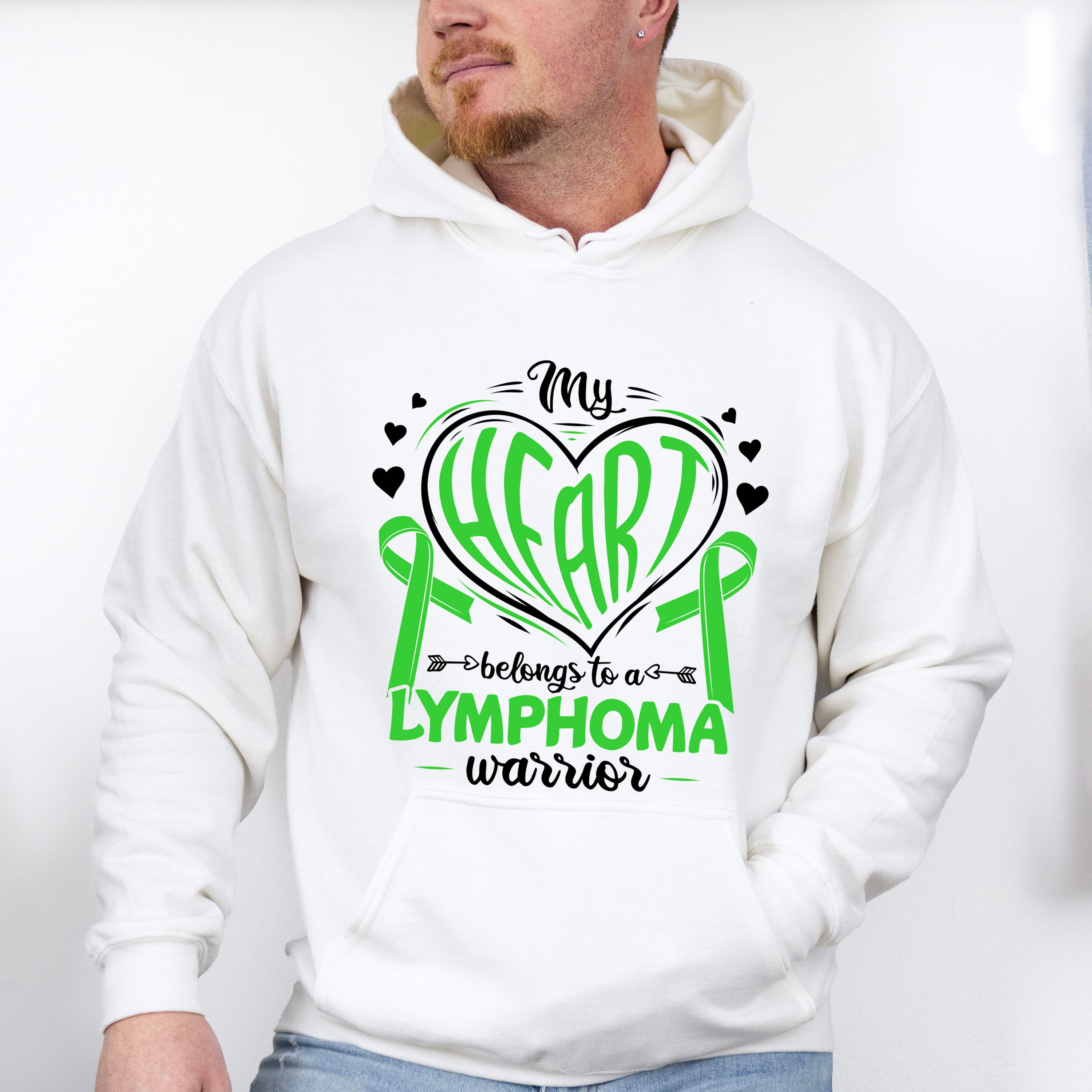 My Heart Belongs To A Warrior - Lymphoma Unisex Crewneck T-Shirt Sweatshirt Hoodie