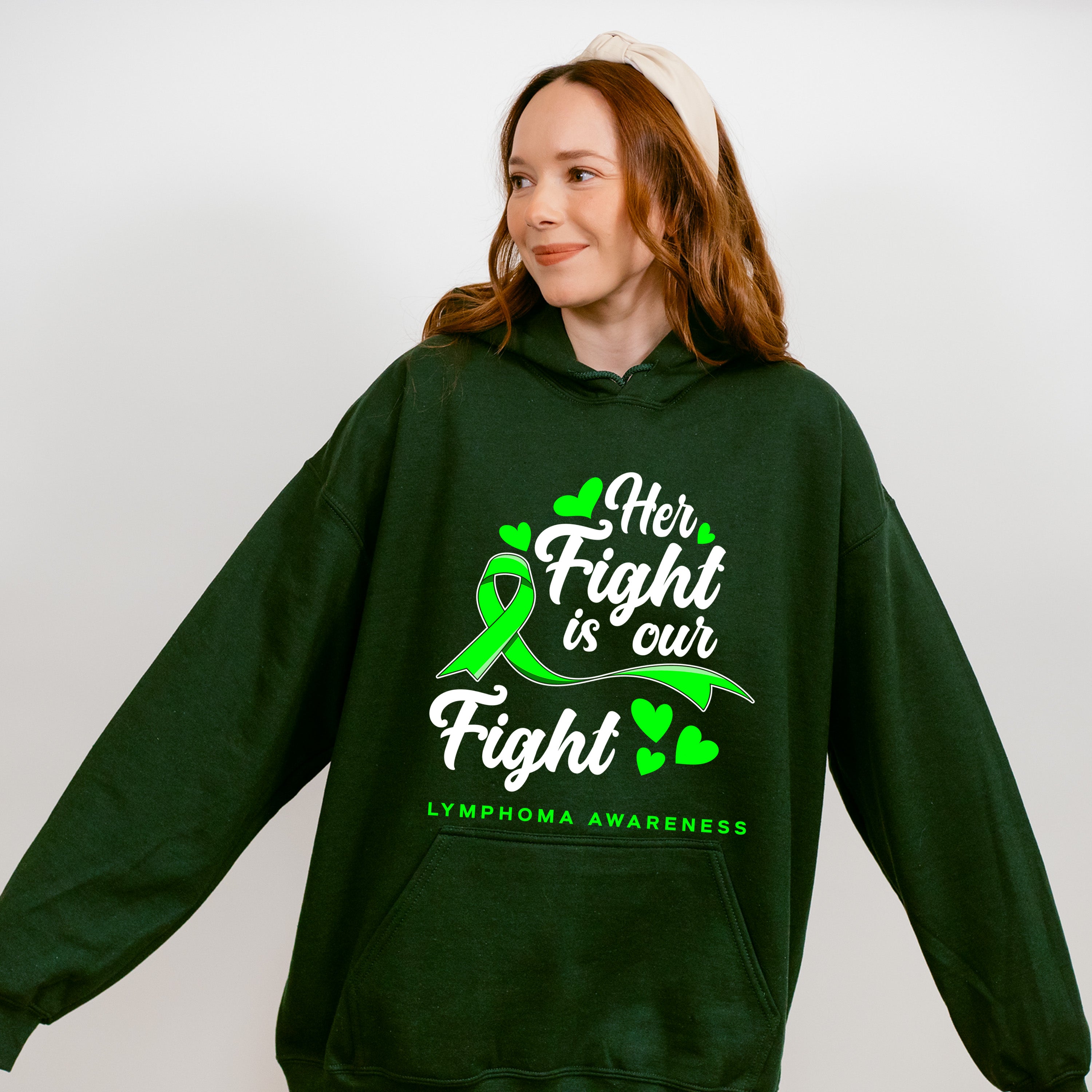 Her Fight Is Our Fight - Lymphoma Unisex Crewneck T-Shirt Sweatshirt Hoodie