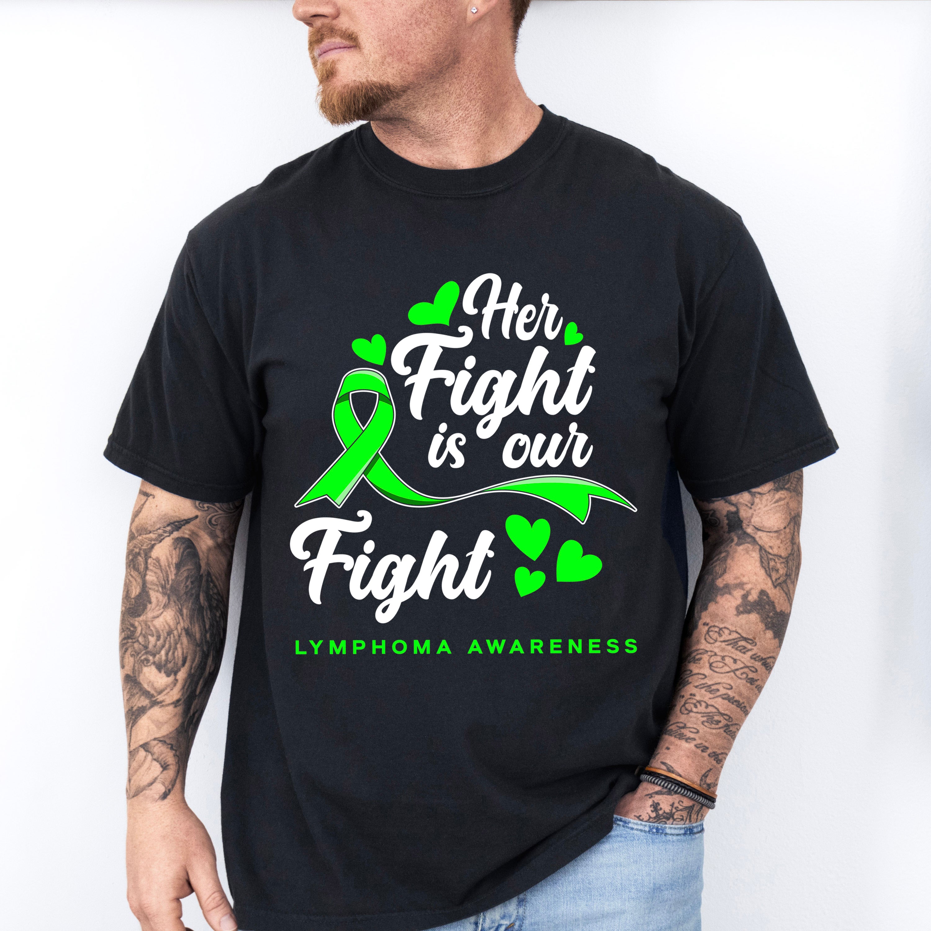Her Fight Is Our Fight - Lymphoma Unisex Crewneck T-Shirt Sweatshirt Hoodie