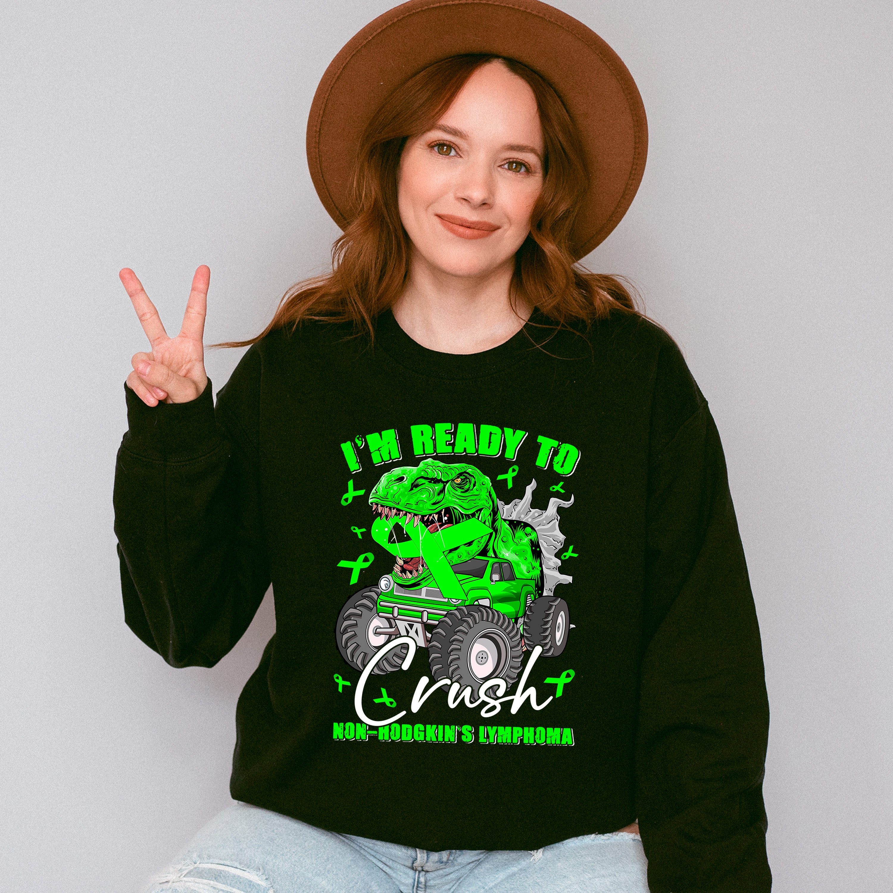 I'm Ready To Crush T-Rex - Lymphoma Unisex Crewneck T-Shirt Sweatshirt Hoodie