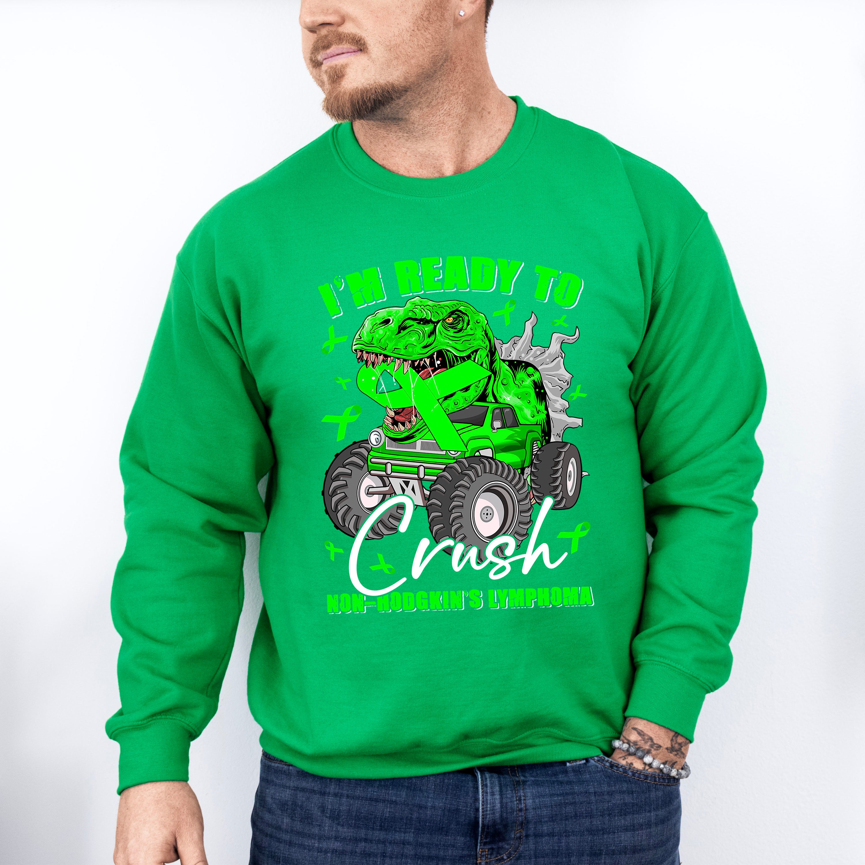 I'm Ready To Crush T-Rex - Lymphoma Unisex Crewneck T-Shirt Sweatshirt Hoodie
