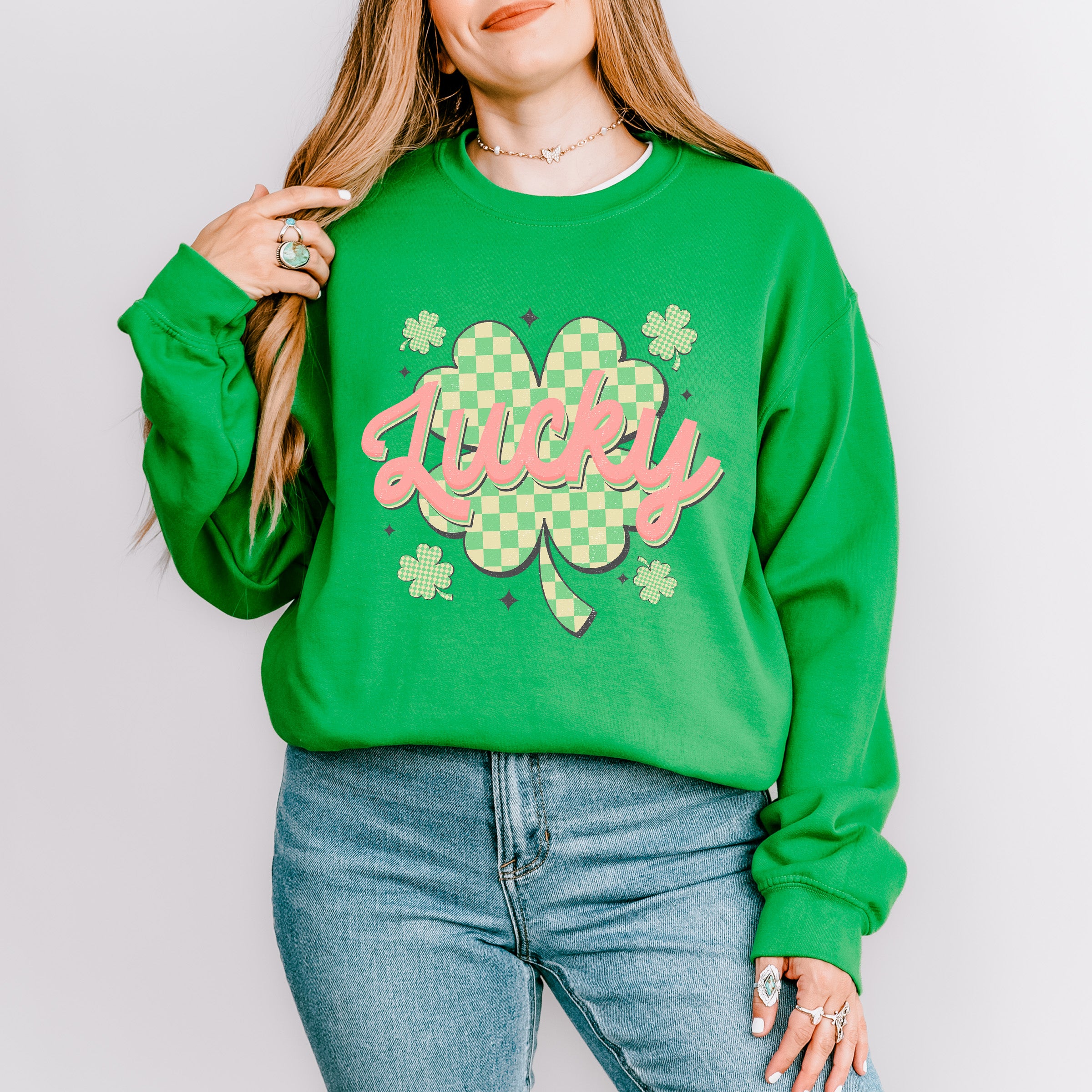 Lucky Clover Design - St. Patrick's Day Theme Unisex Crewneck T-Shirt Sweatshirt Hoodie
