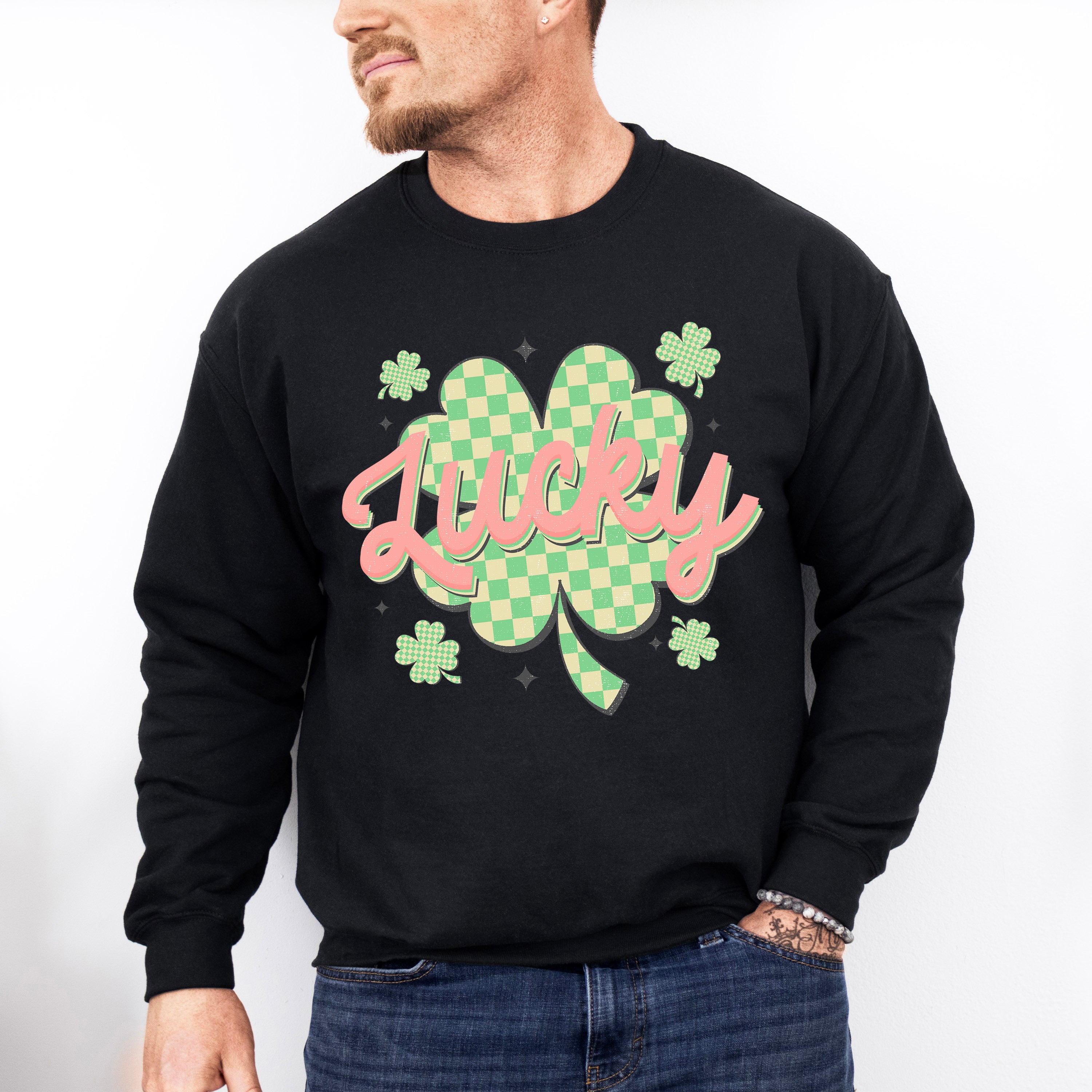 Lucky Clover Design - St. Patrick's Day Theme Unisex Crewneck T-Shirt Sweatshirt Hoodie