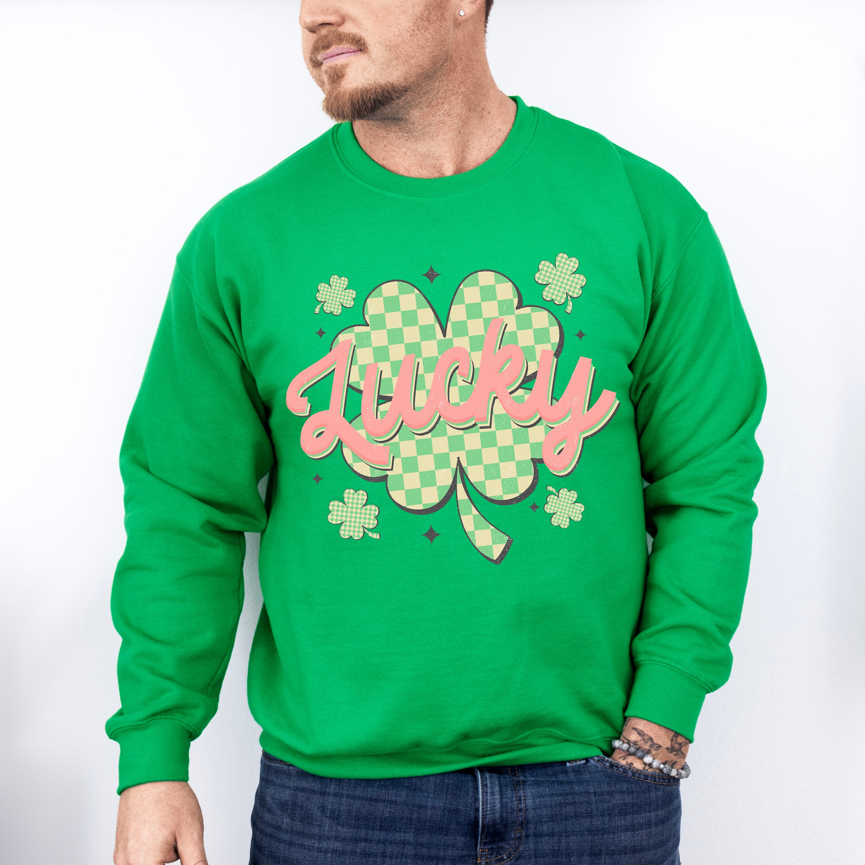 Lucky Clover Design - St. Patrick's Day Theme Unisex Crewneck T-Shirt Sweatshirt Hoodie