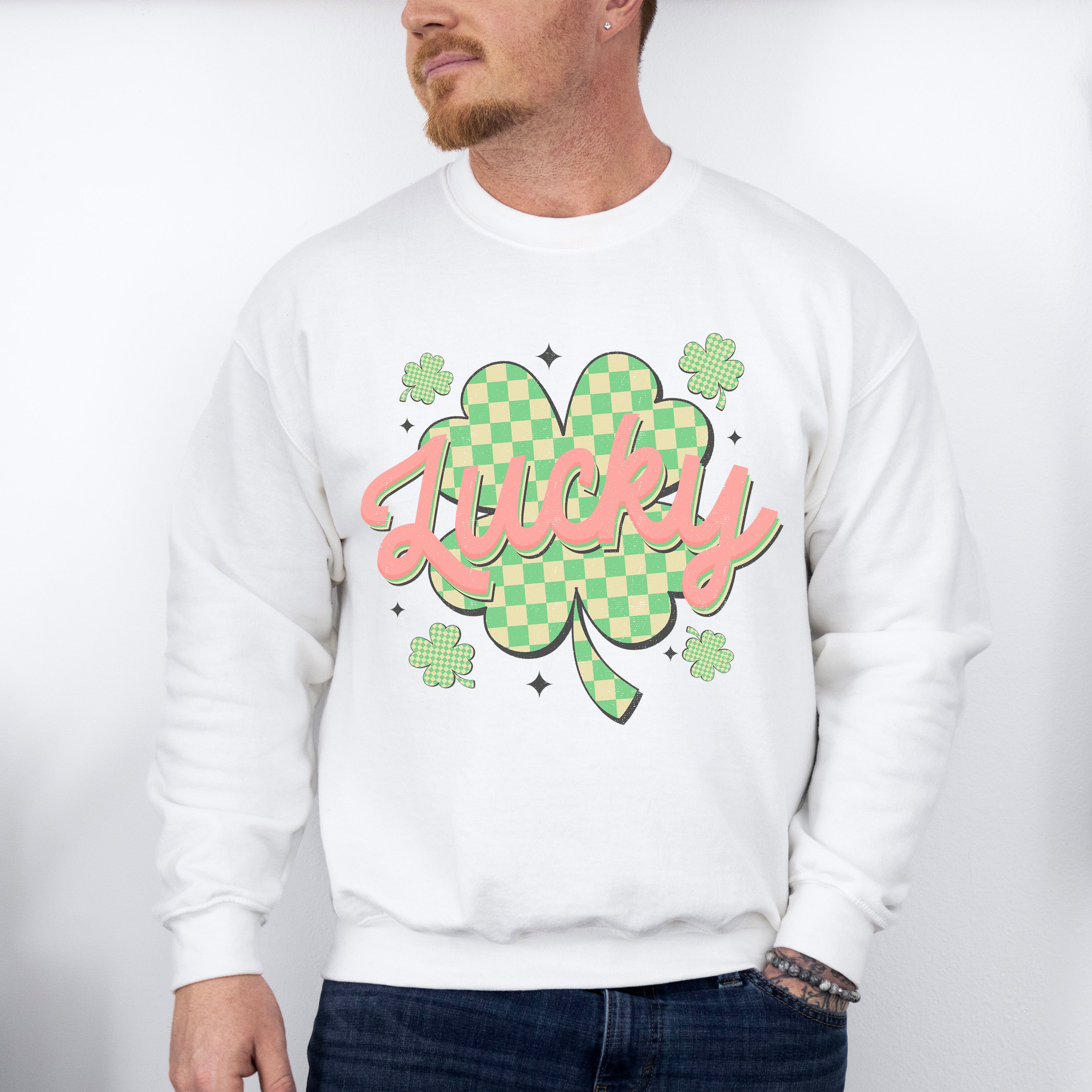 Lucky Clover Design - St. Patrick's Day Theme Unisex Crewneck T-Shirt Sweatshirt Hoodie