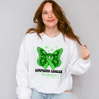 Lymphoma Butterfly Ribbon Design - Lymphoma Unisex Crewneck T-Shirt Sweatshirt Hoodie