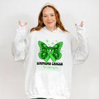 Lymphoma Butterfly Ribbon Design - Lymphoma Unisex Crewneck T-Shirt Sweatshirt Hoodie