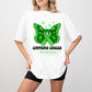 Lymphoma Butterfly Ribbon Design - Leukemia Unisex Crewneck T-Shirt Sweatshirt Hoodie