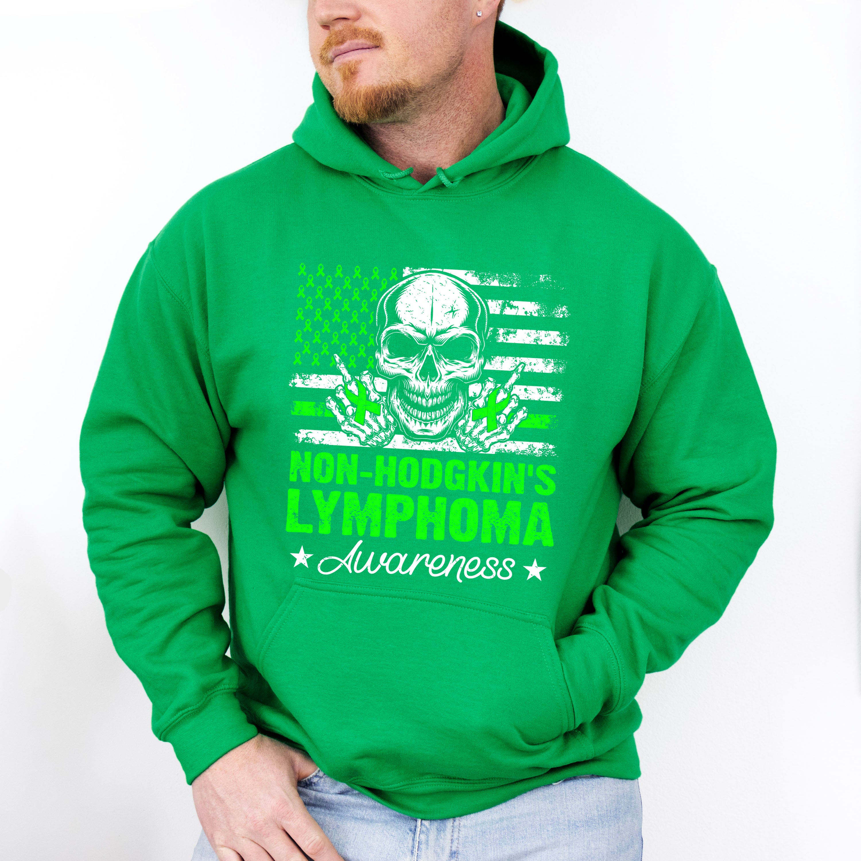Lymphoma Awareness Skull Design - Lymphoma Unisex Crewneck T-Shirt Sweatshirt Hoodie