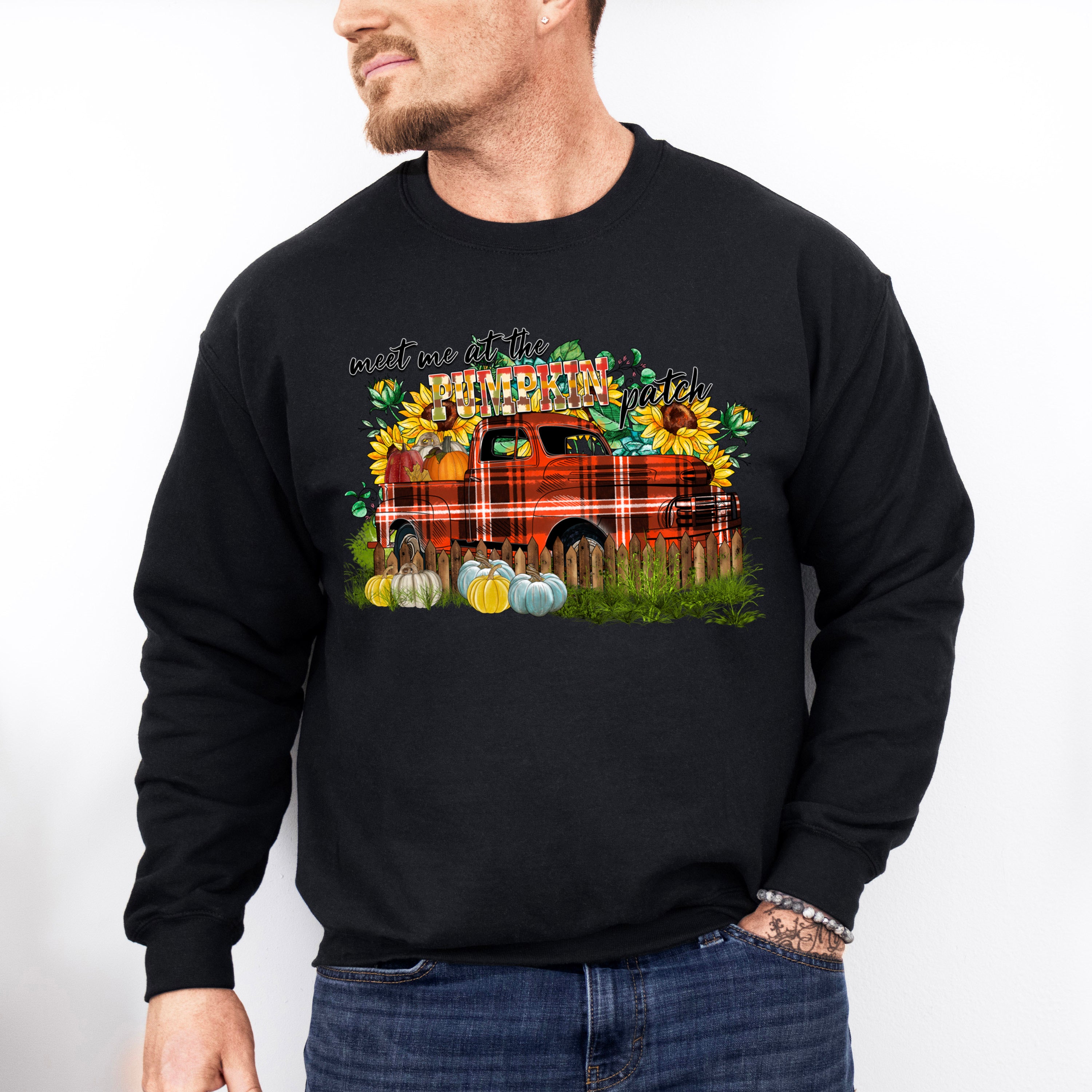 Meet Me At The Pumpkin Patch Design - Farmer Unisex Crewneck T-Shirt Sweatshirt Hoodie